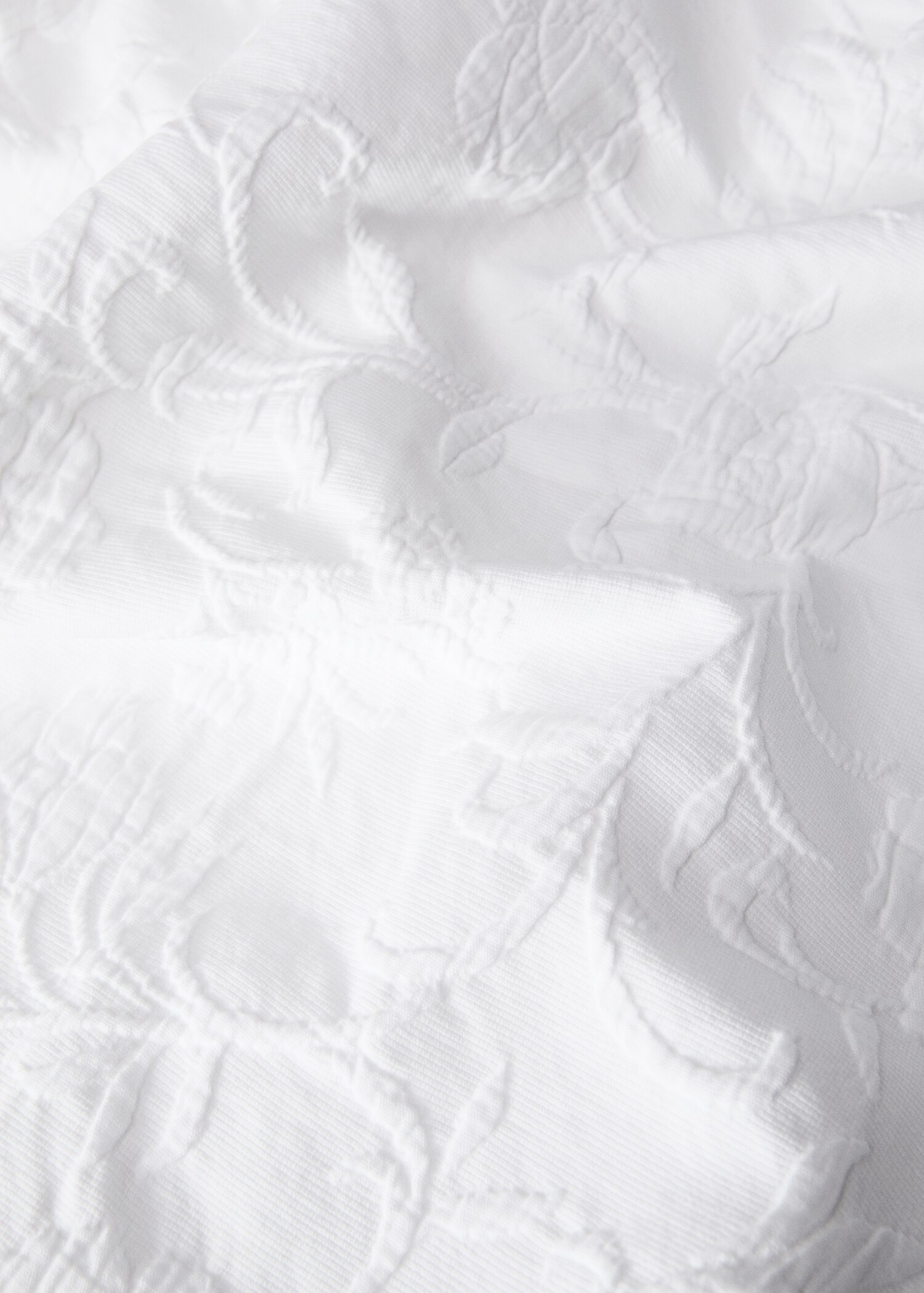 Tagesdecke aus Baumwolljacquard mit Blumenmuster und Volant, Bett 130/150 cm - Detail des Artikels 1