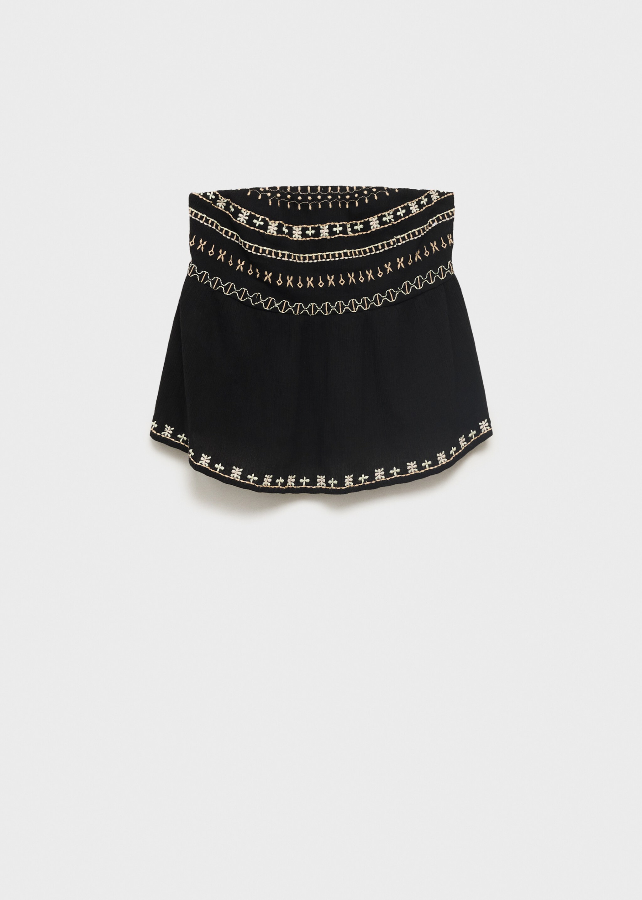 Embroidered strapless top - Article without model