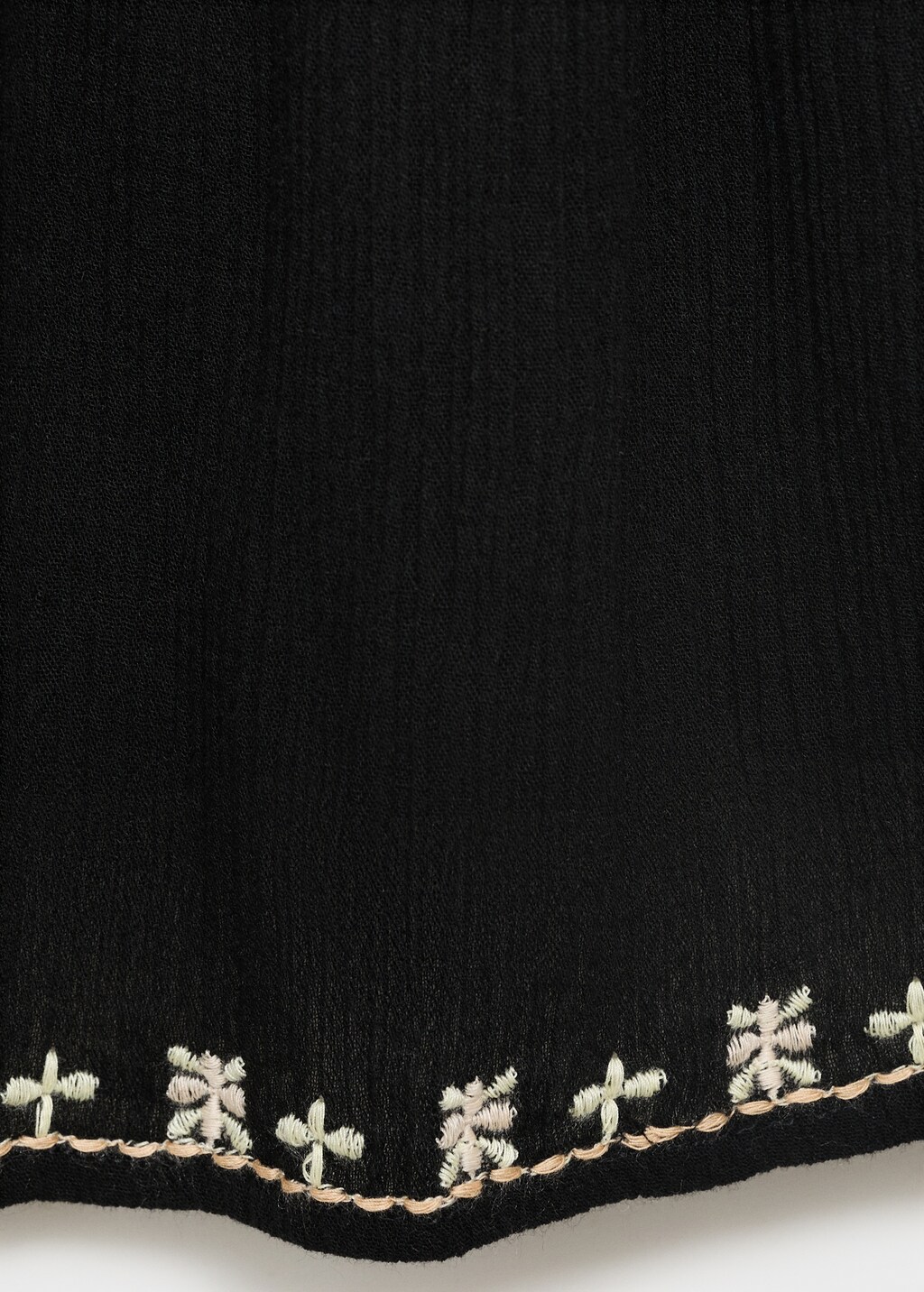 Embroidered strapless top