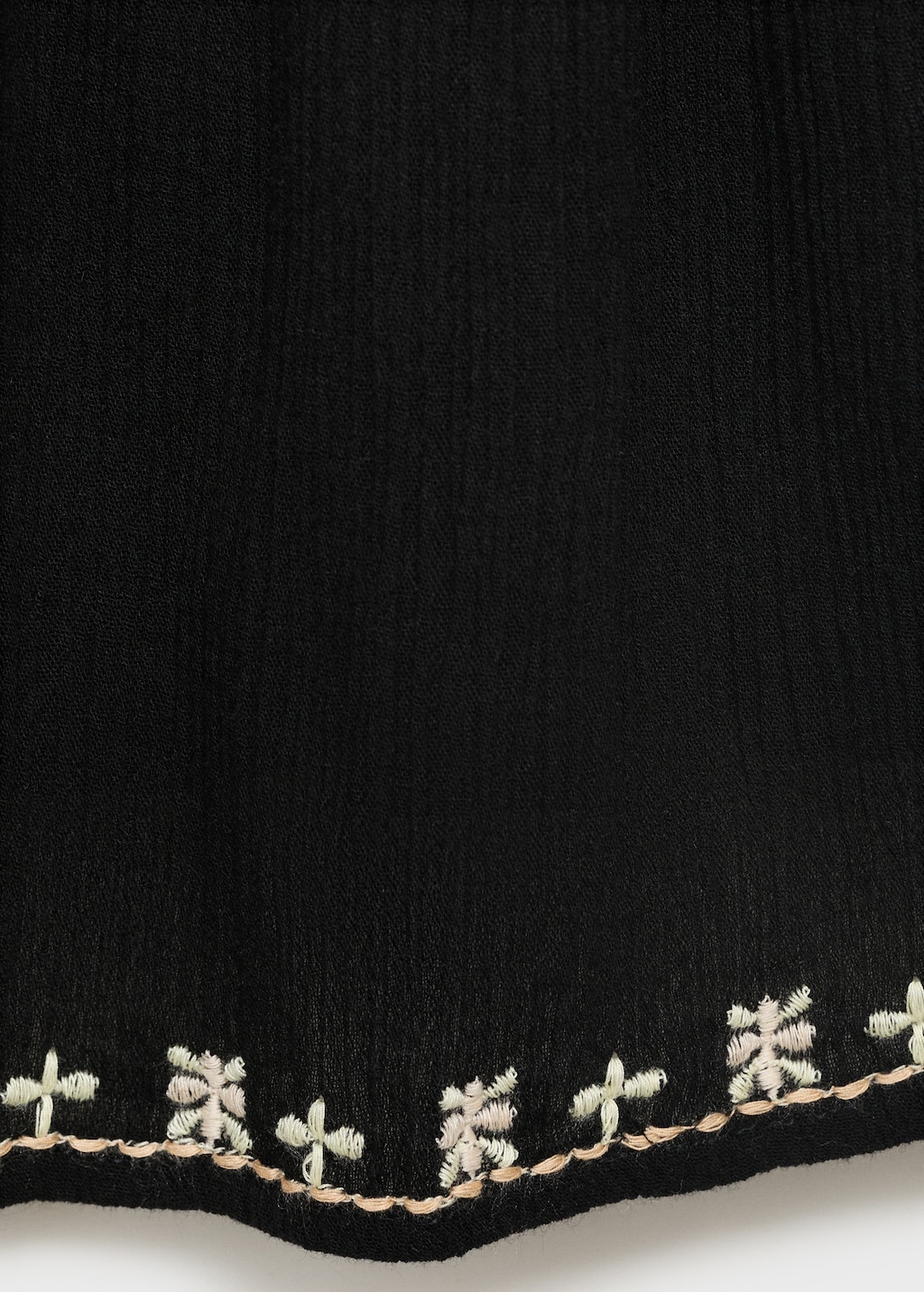 Embroidered strapless top