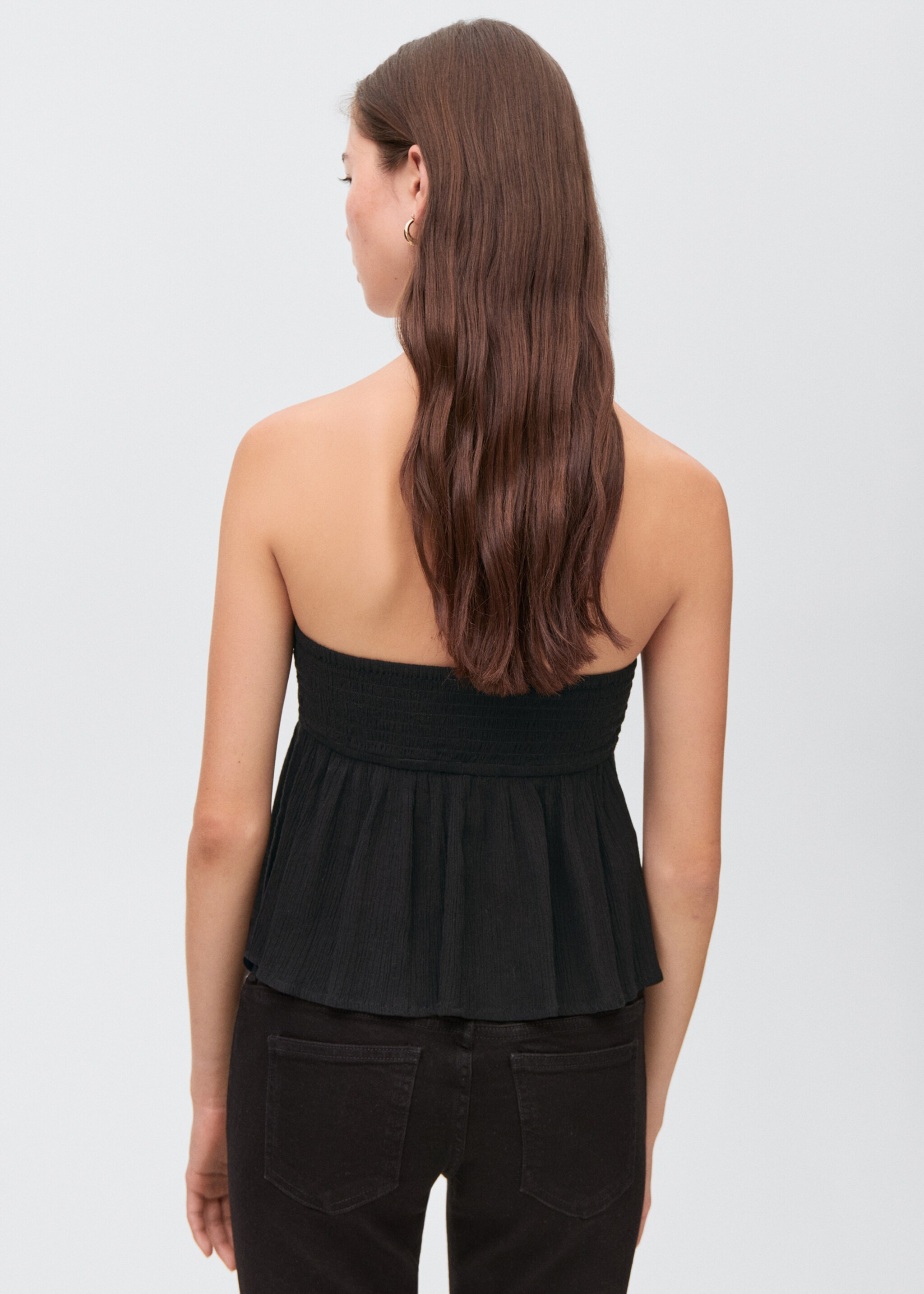Embroidered strapless top - Reverse of the article