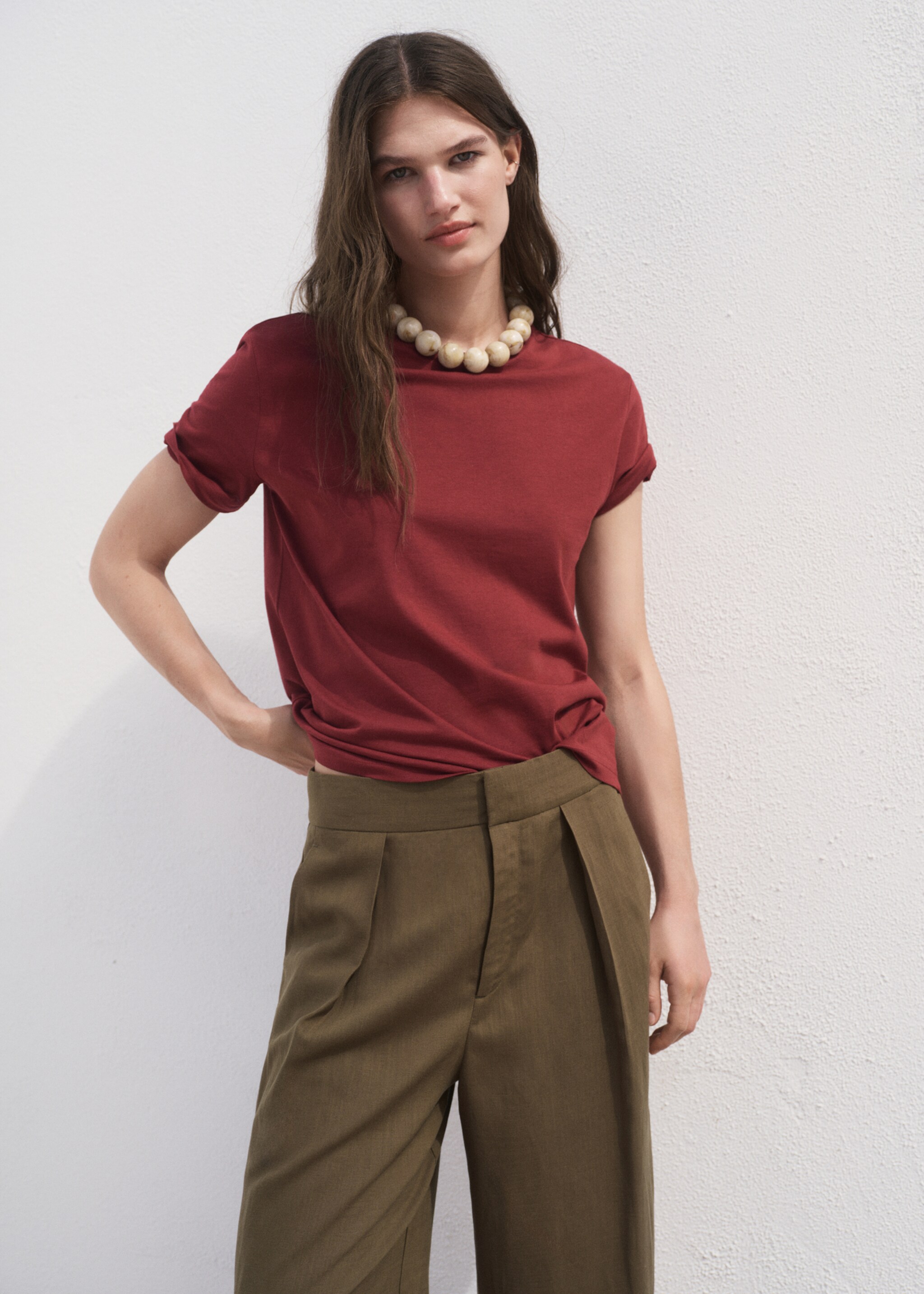 Cotton short-sleeved t-shirt - Medium plane