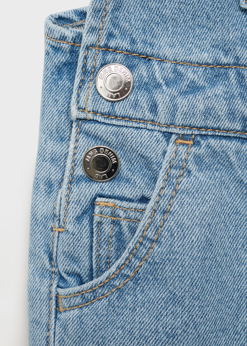 Frills denim dungarees