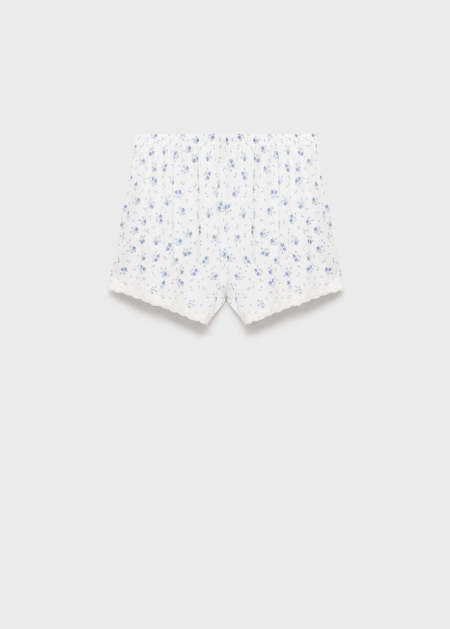 Short de pyjama à imprimé floral en dentelle - Article sans modèle