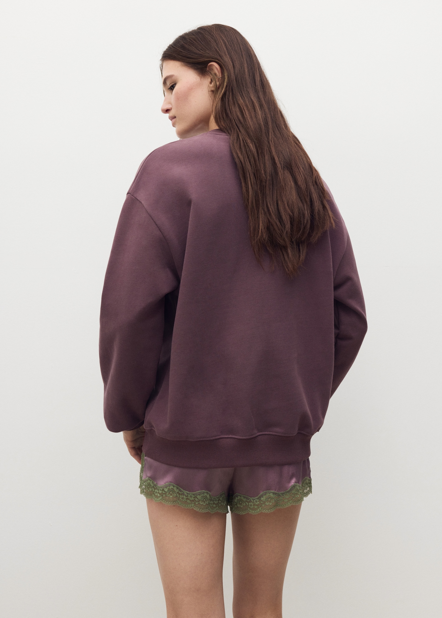 Unifarbenes Sweatshirt aus Bio-Baumwolle - Rückseite des Artikels