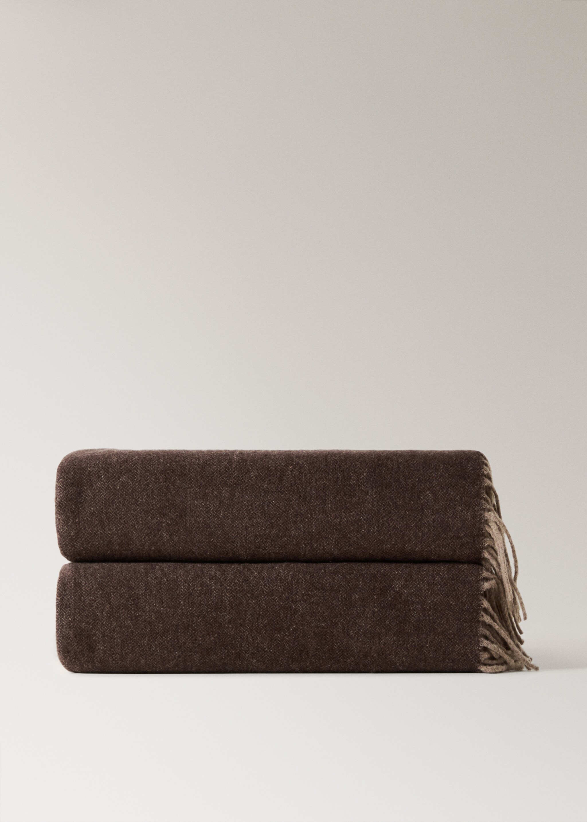 100% cashmere double-sided blanket - Article without model, Light/Pastel Brown. Ref: 17091527-00.