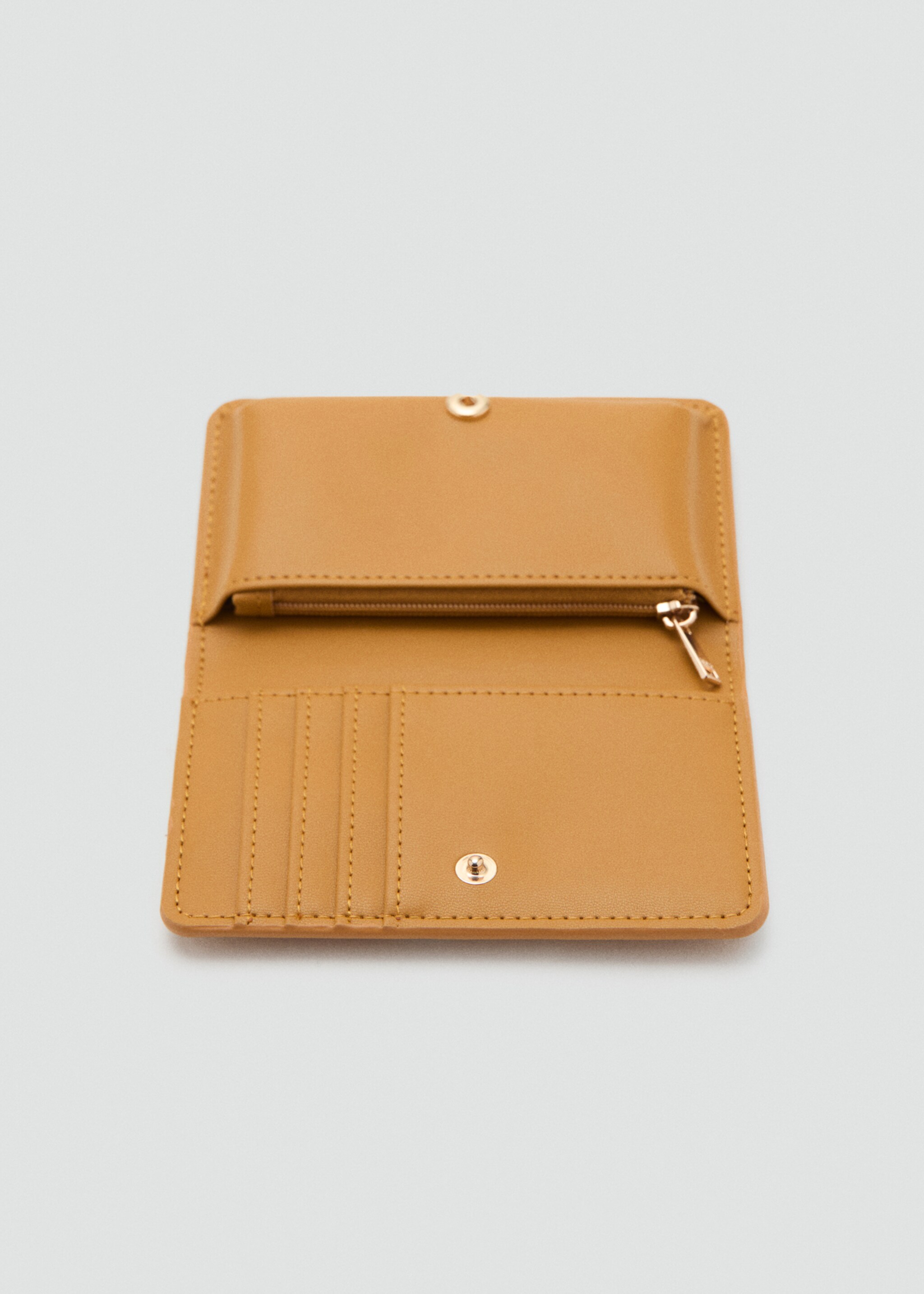 Wallet with printed logo and flap - Details of the article 1, Yellow. Ref: 17091533-00.