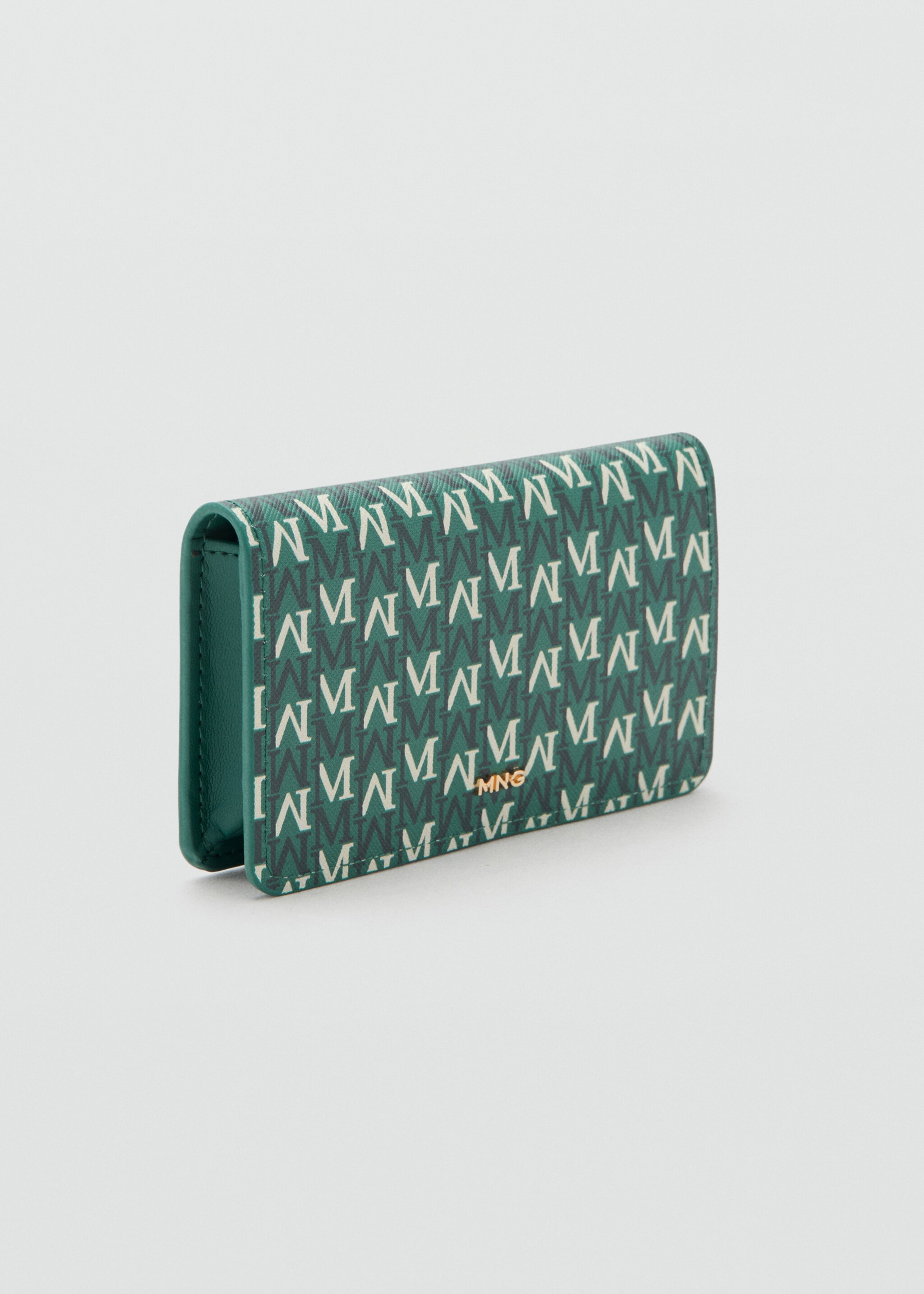 Wallet with printed logo and flap - Medium plane, Green. Ref: 17091533-00.