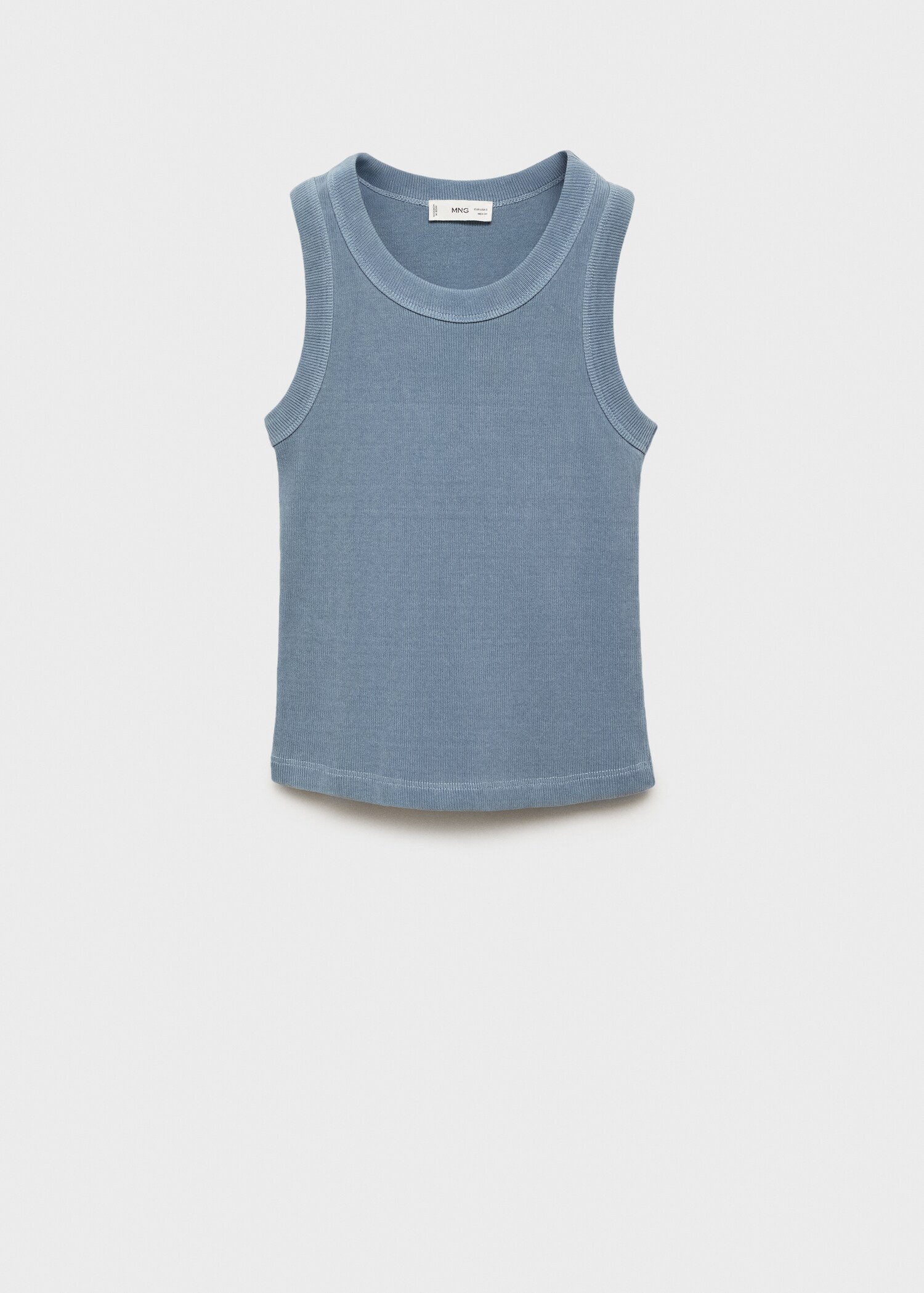 Ribbed cotton-blend top - Article without model