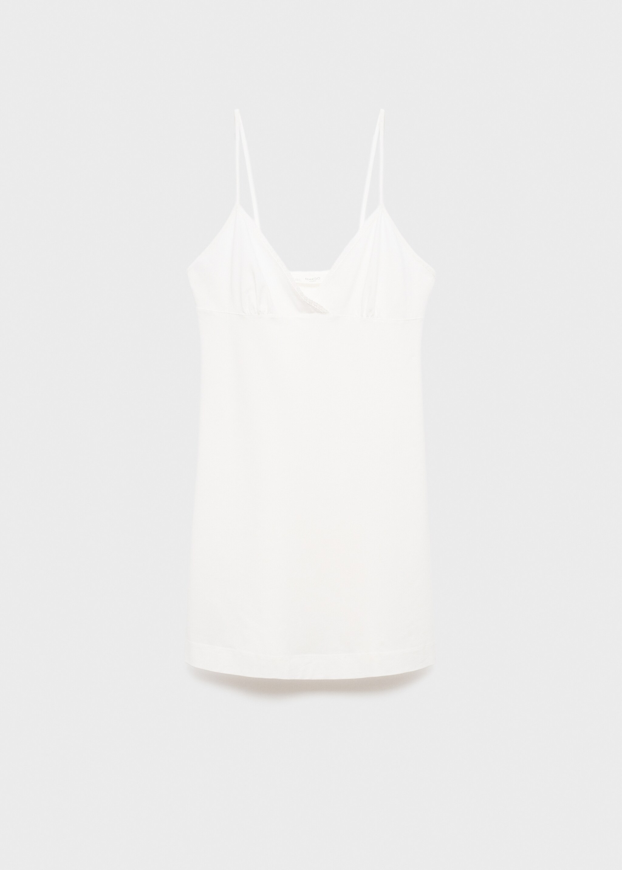 Fluid cotton nightdress with lace detailing - Article without model, White. Ref: 17091538-00.