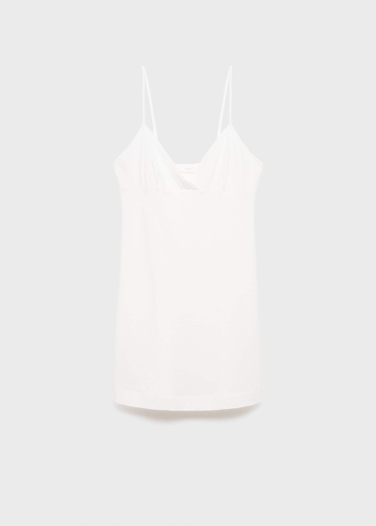 Fluid cotton nightdress with lace detailing - Article without model