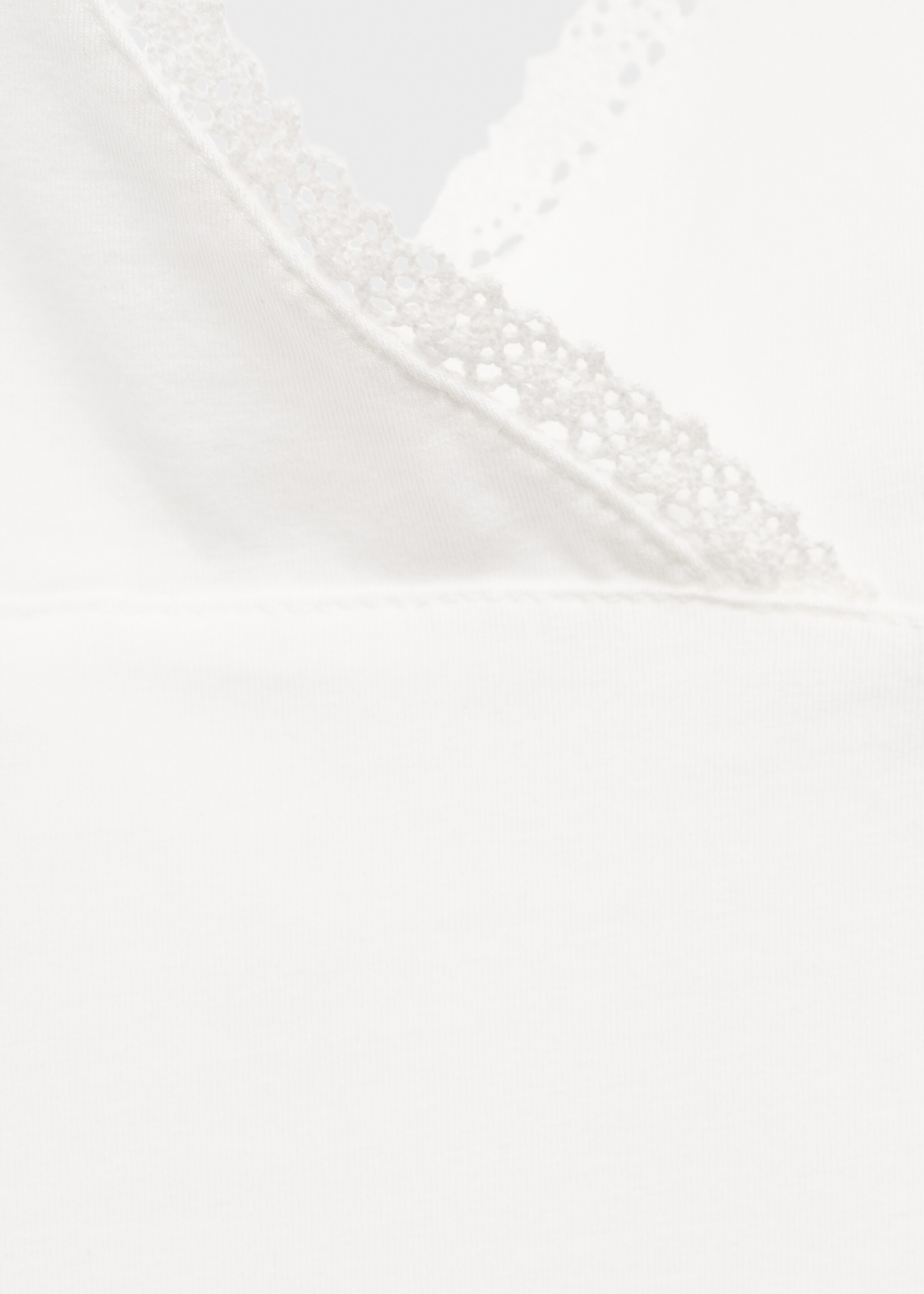 Fluid cotton nightdress with lace detailing - Details of the article 0, White. Ref: 17091538-00.