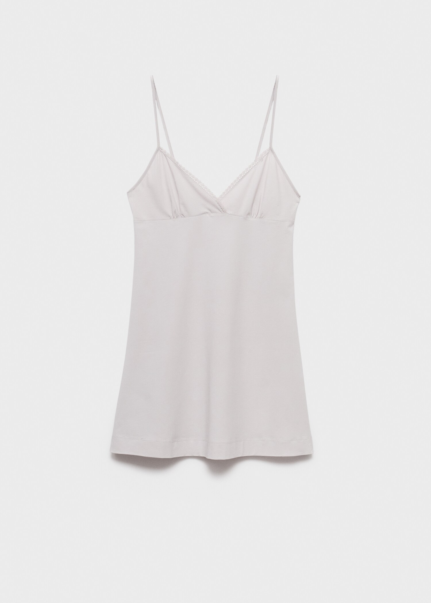 Fluid cotton nightdress with lace detailing - Article without model