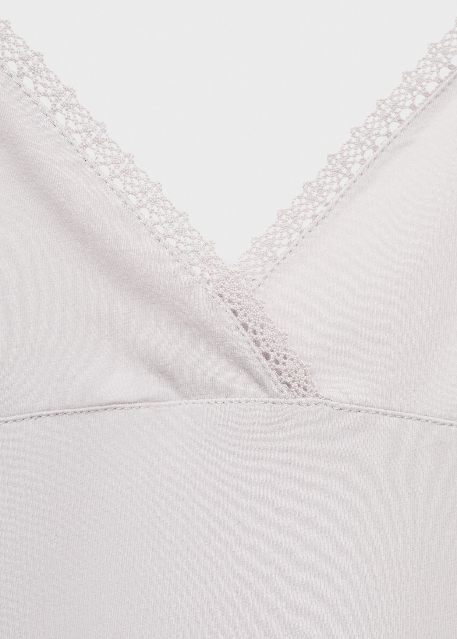 Fluid cotton nightdress with lace detailing - Details of the article 8