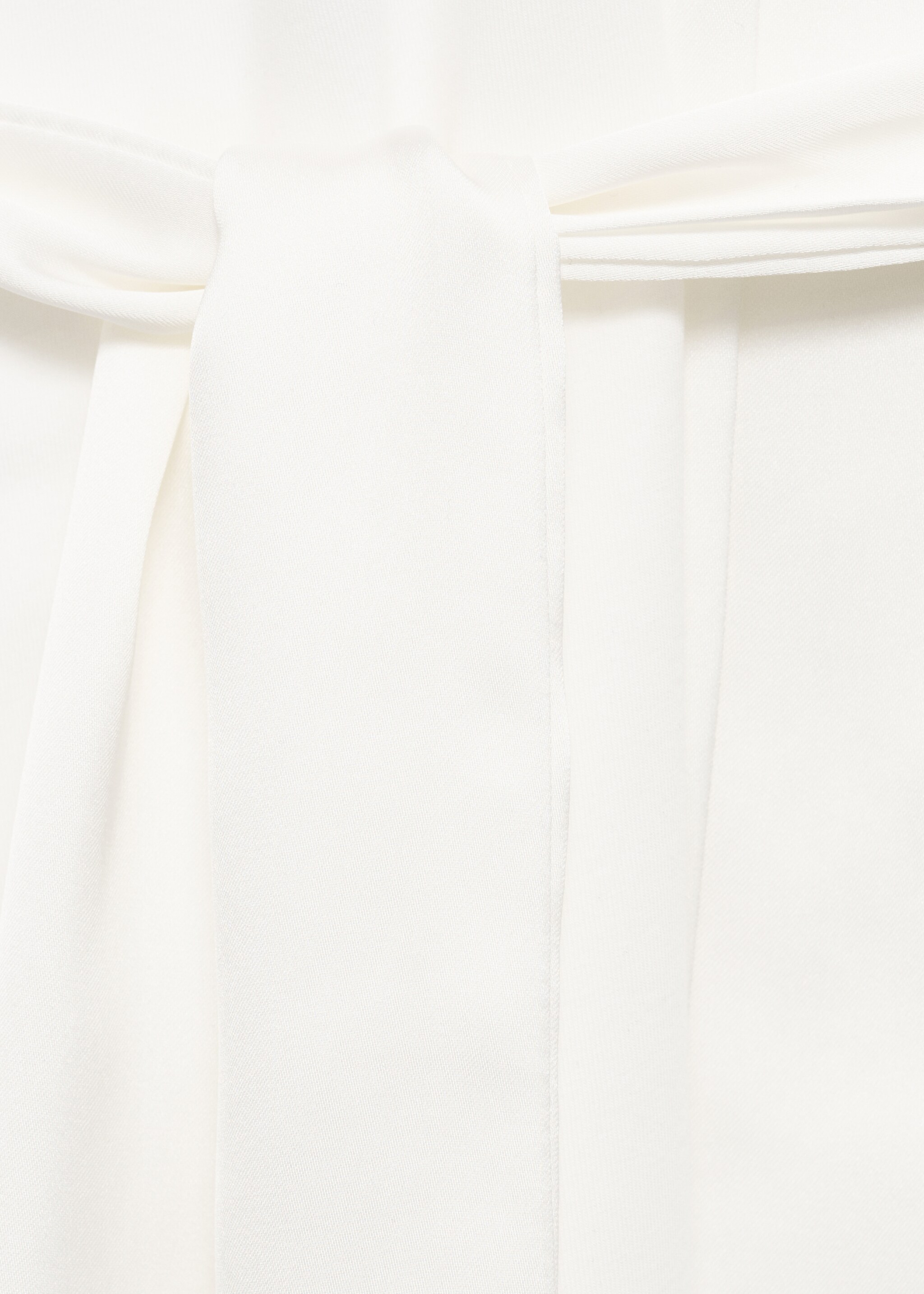 Cotton dressing gown with satin trim - Details of the article 8, White. Ref: 17091539-00.