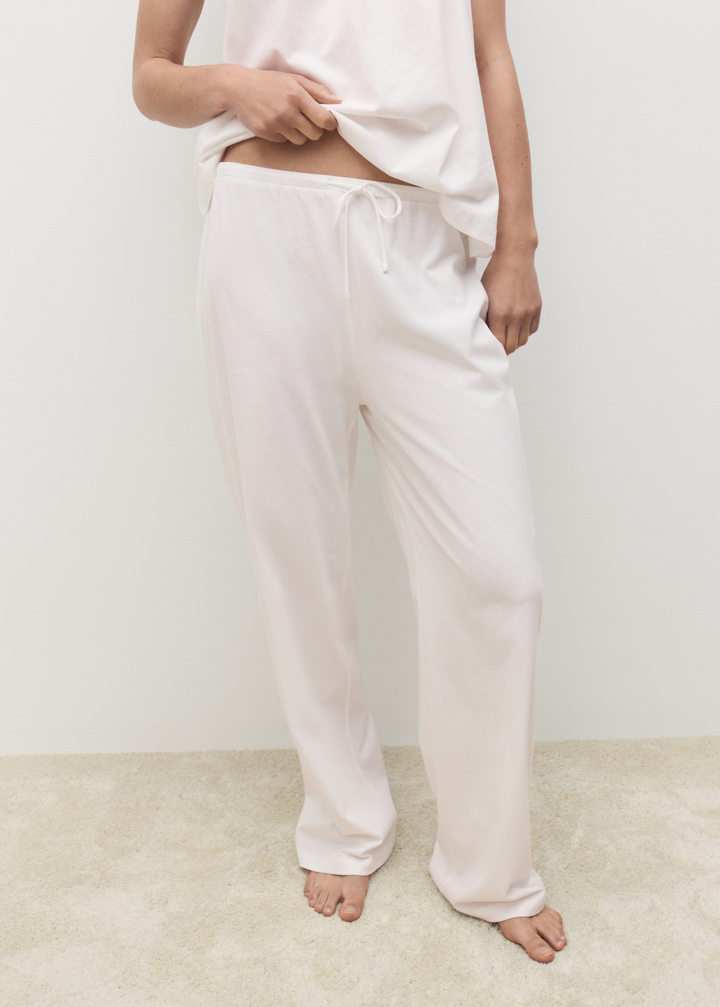 Mango Long cotton pajama pants
