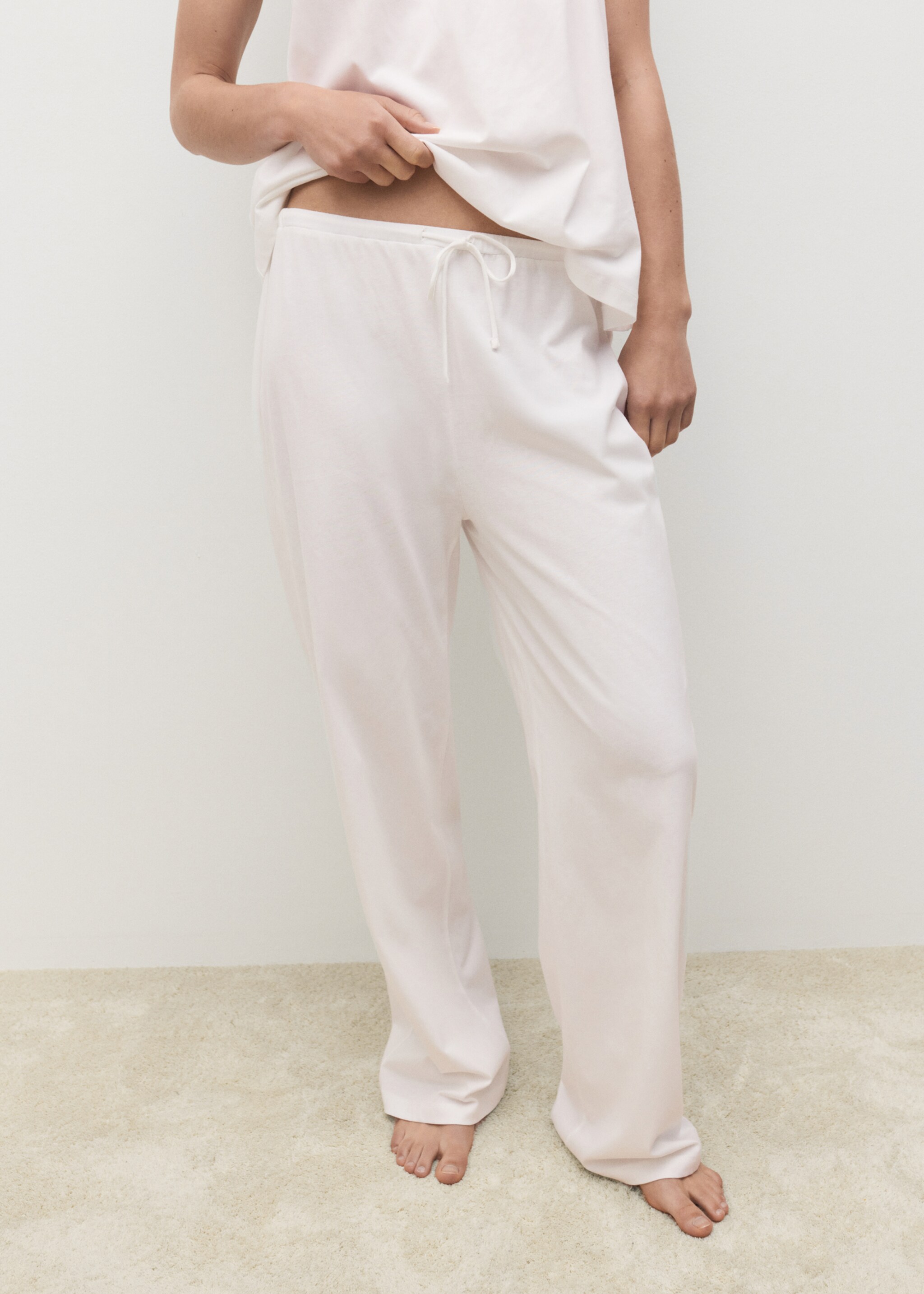 Pantaloni pijama lungi din bumbac - Plan mediu