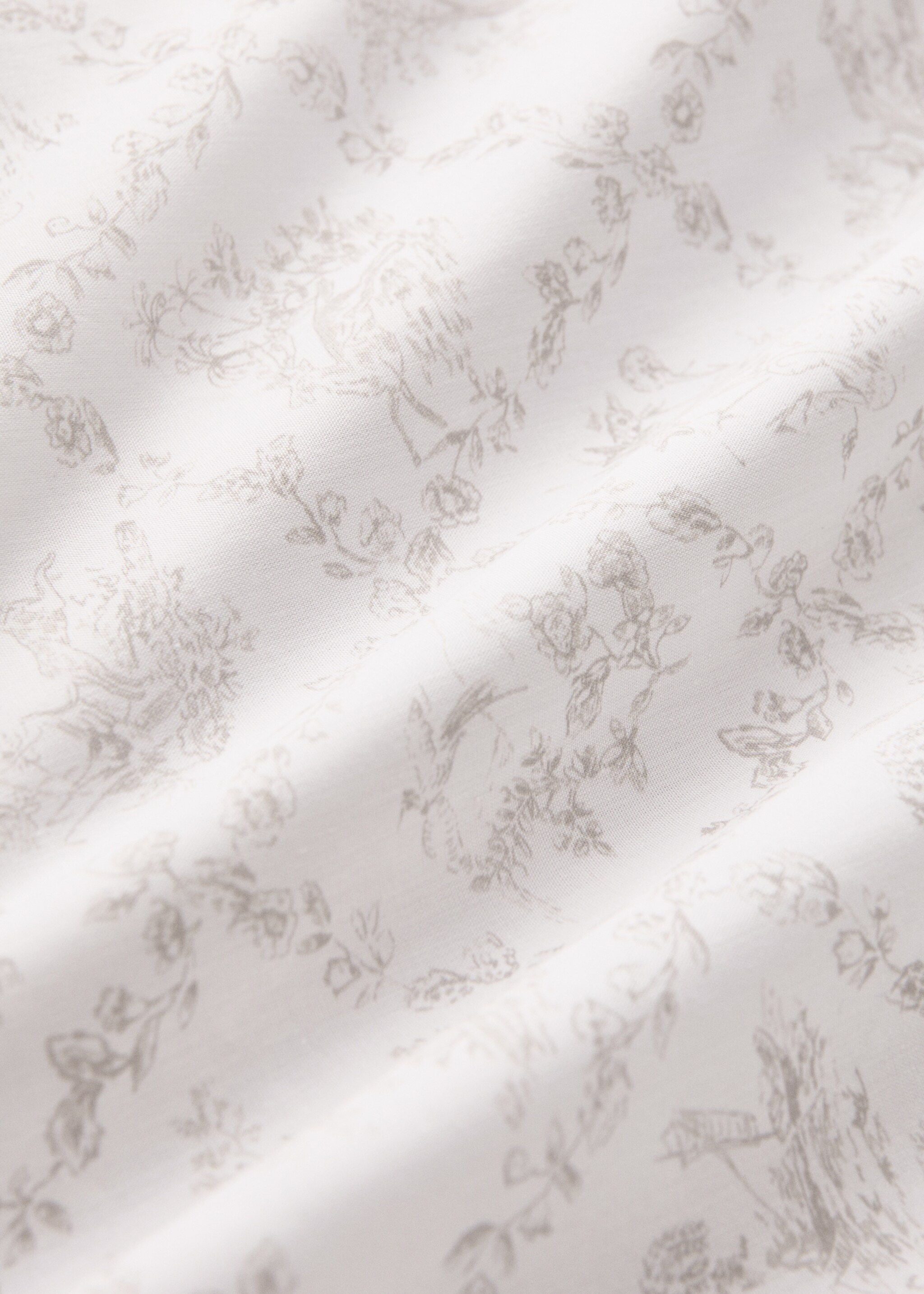 Toile de Jouy-påslakan för spjälsäng i percale-bomull - Detaljer om artikeln 2, Mellanbrun. Ref: 17091548-00.