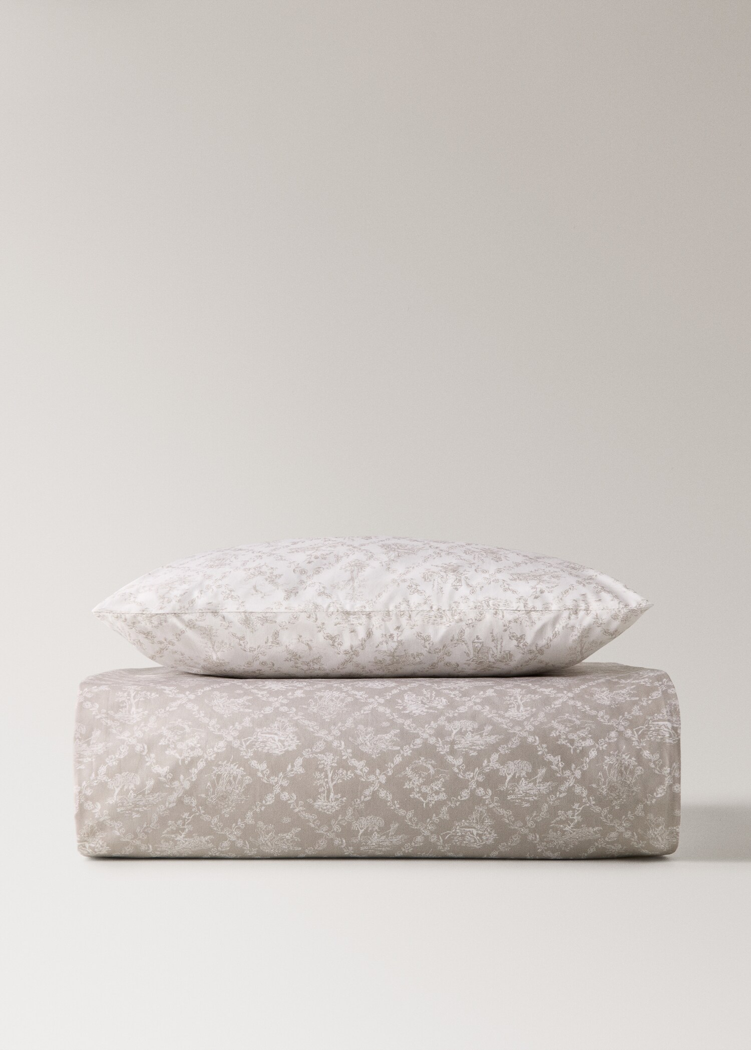 Cot bed duvet cover in percale cotton toile de Jouy - Details of the article 4