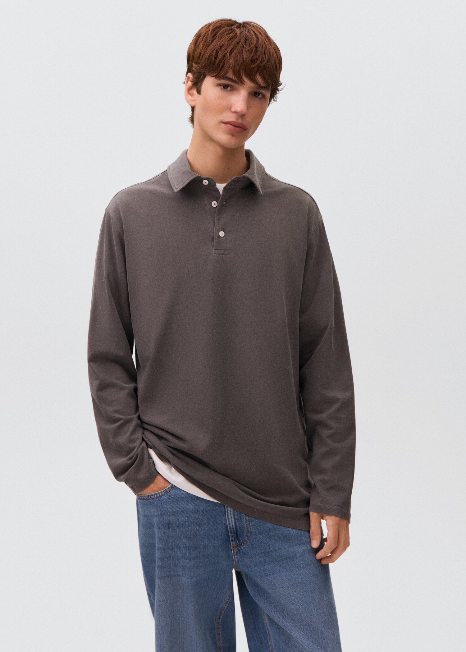 Cotton basic polo shirt - Medium plane