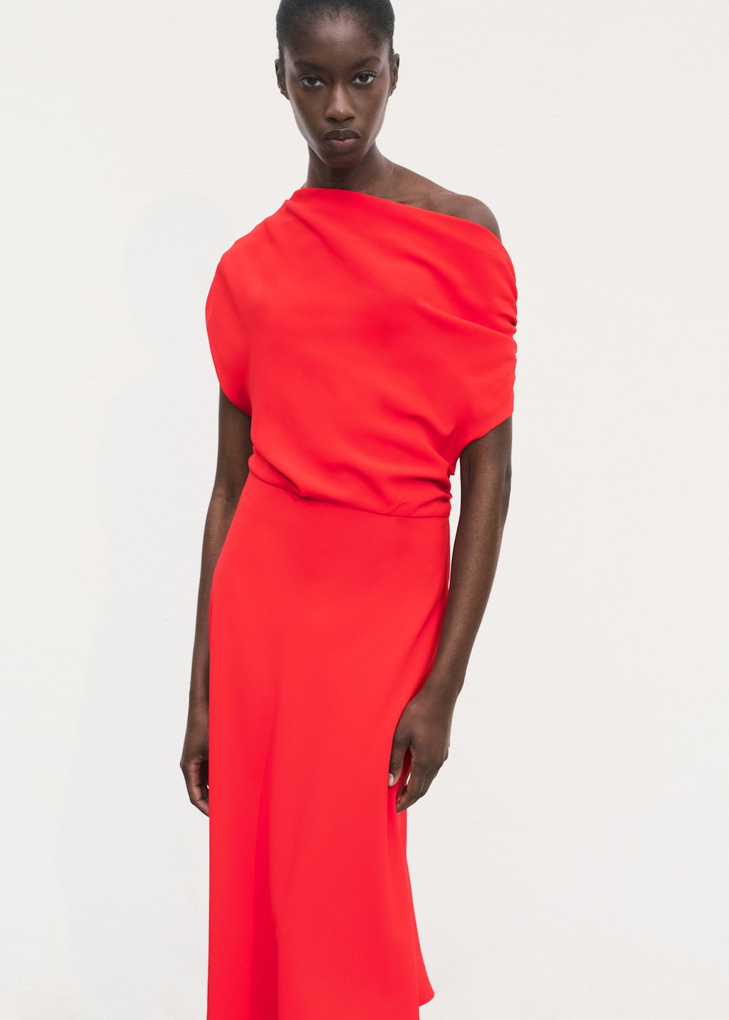 Asymmetrical midi-dress