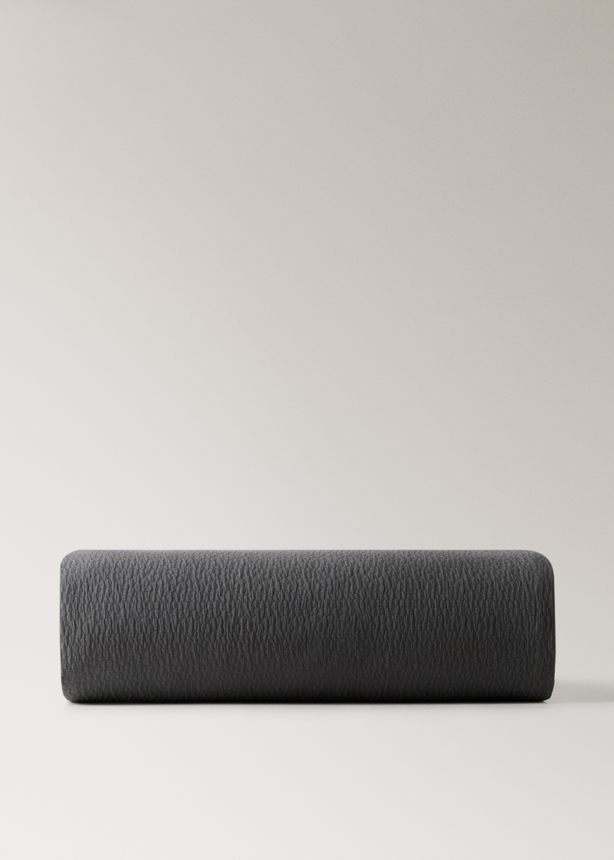 Garment-dyed textured cotton bedspread for 150/160 cm bed - Article without model, Charcoal. Ref: 17091556-00.