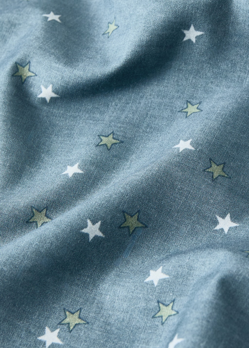 Reversible cotton percale cotton duvet cover with stars for crib