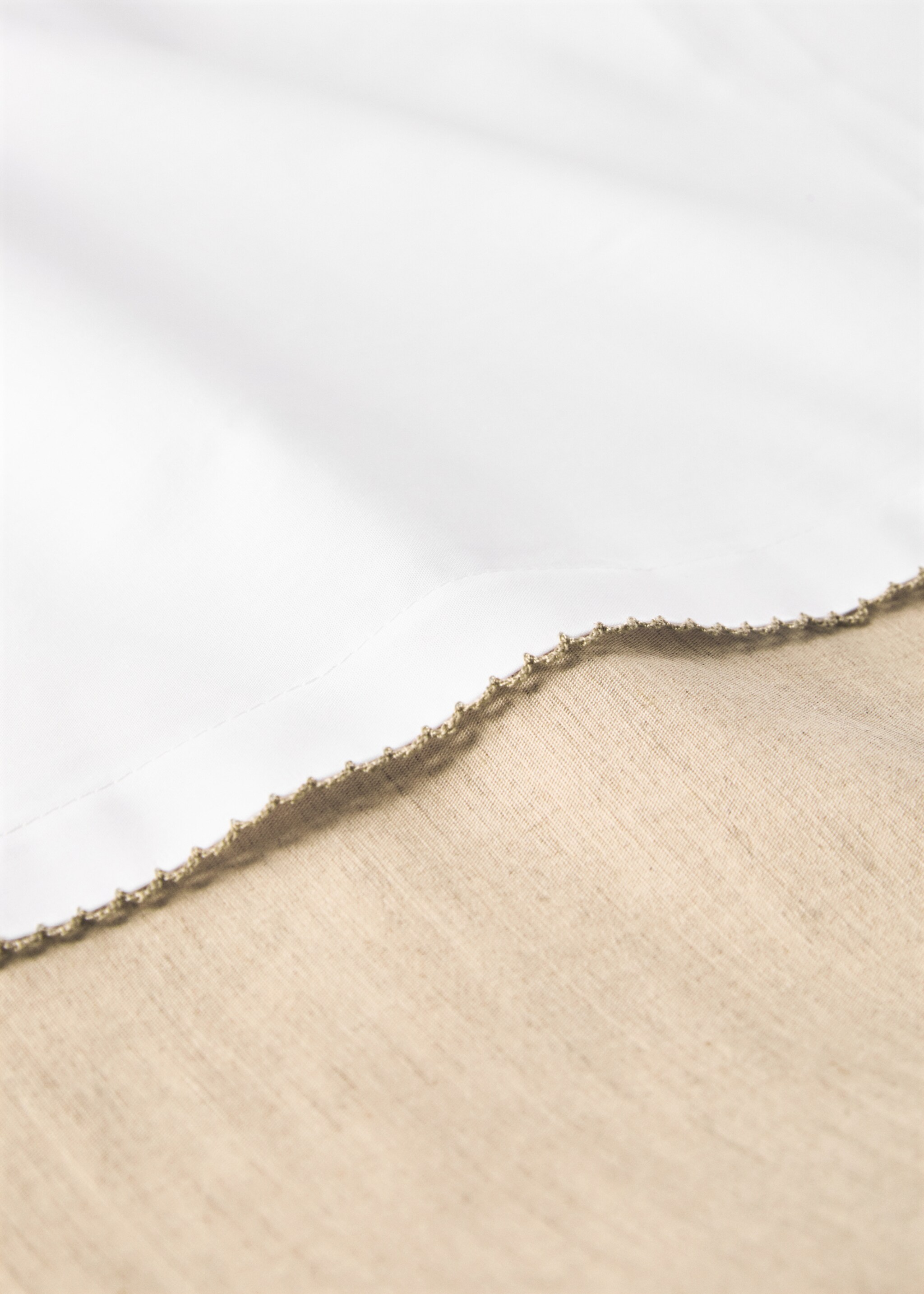 Ctton percale linen duvet cover for cot - Details of the article 1