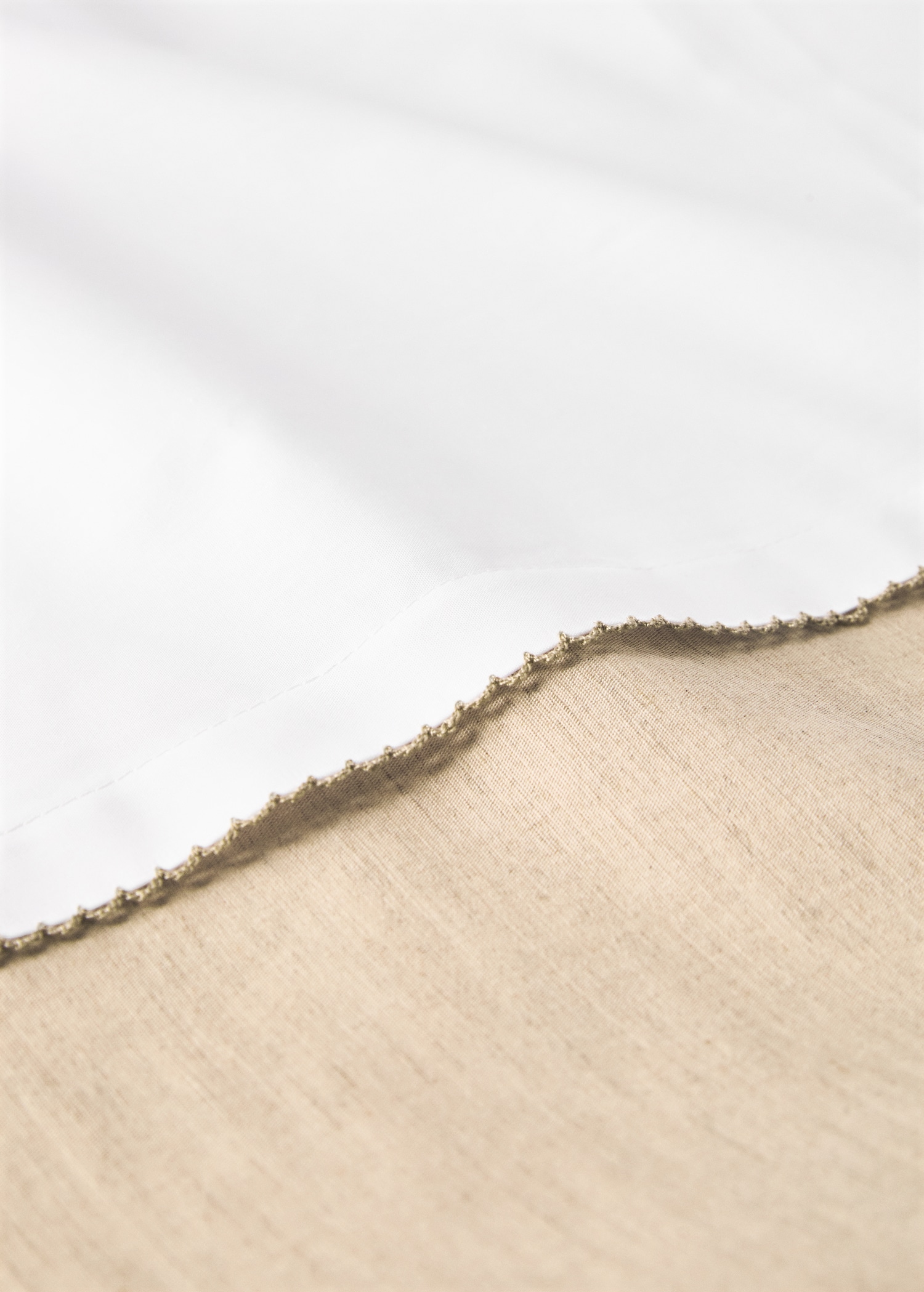Ctton percale linen duvet cover for cot - Details of the article 1