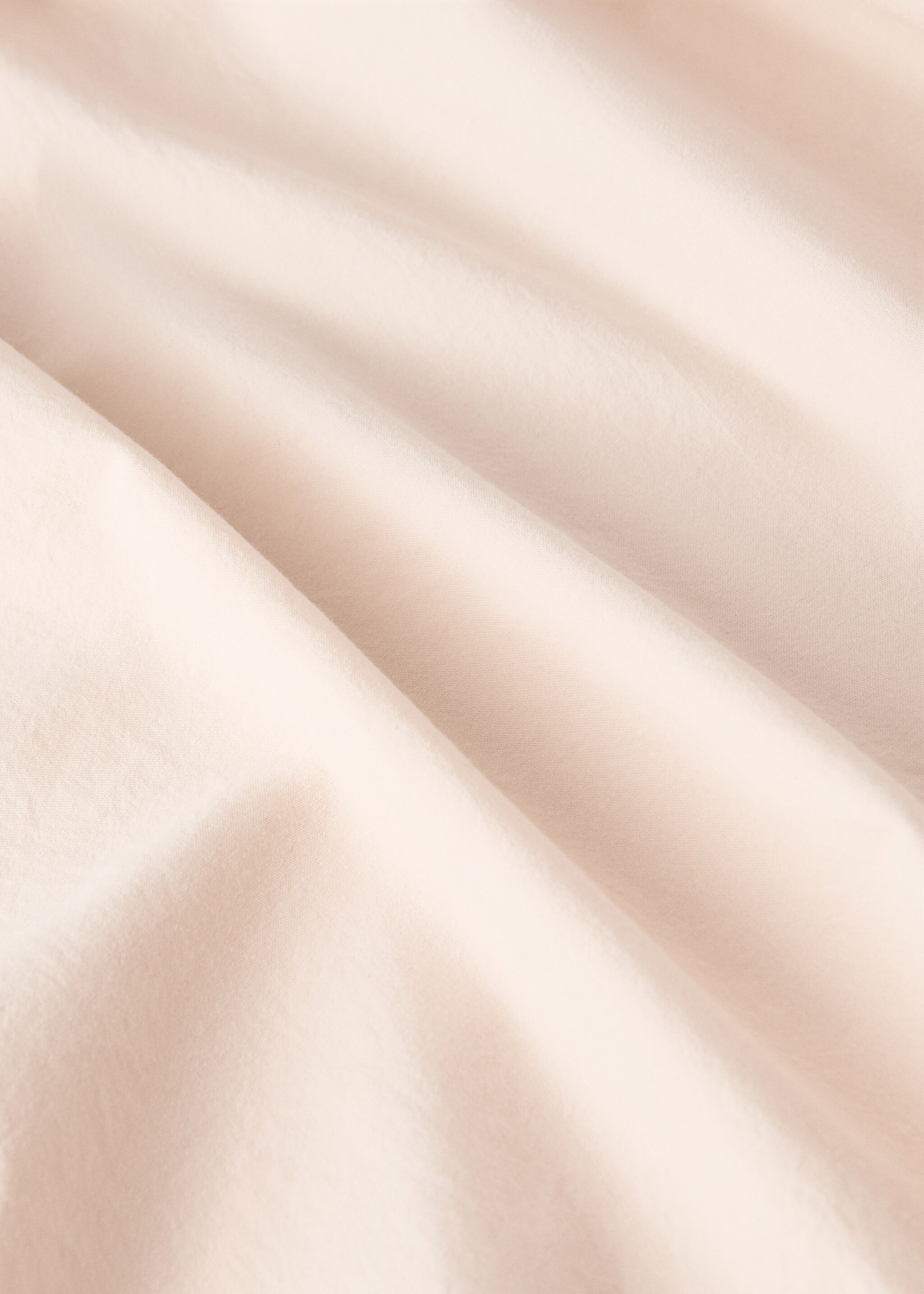 Washed cotton double-stitched fitted sheet for crib - Details of the article 2, Ecru. Ref: 17091564-00.