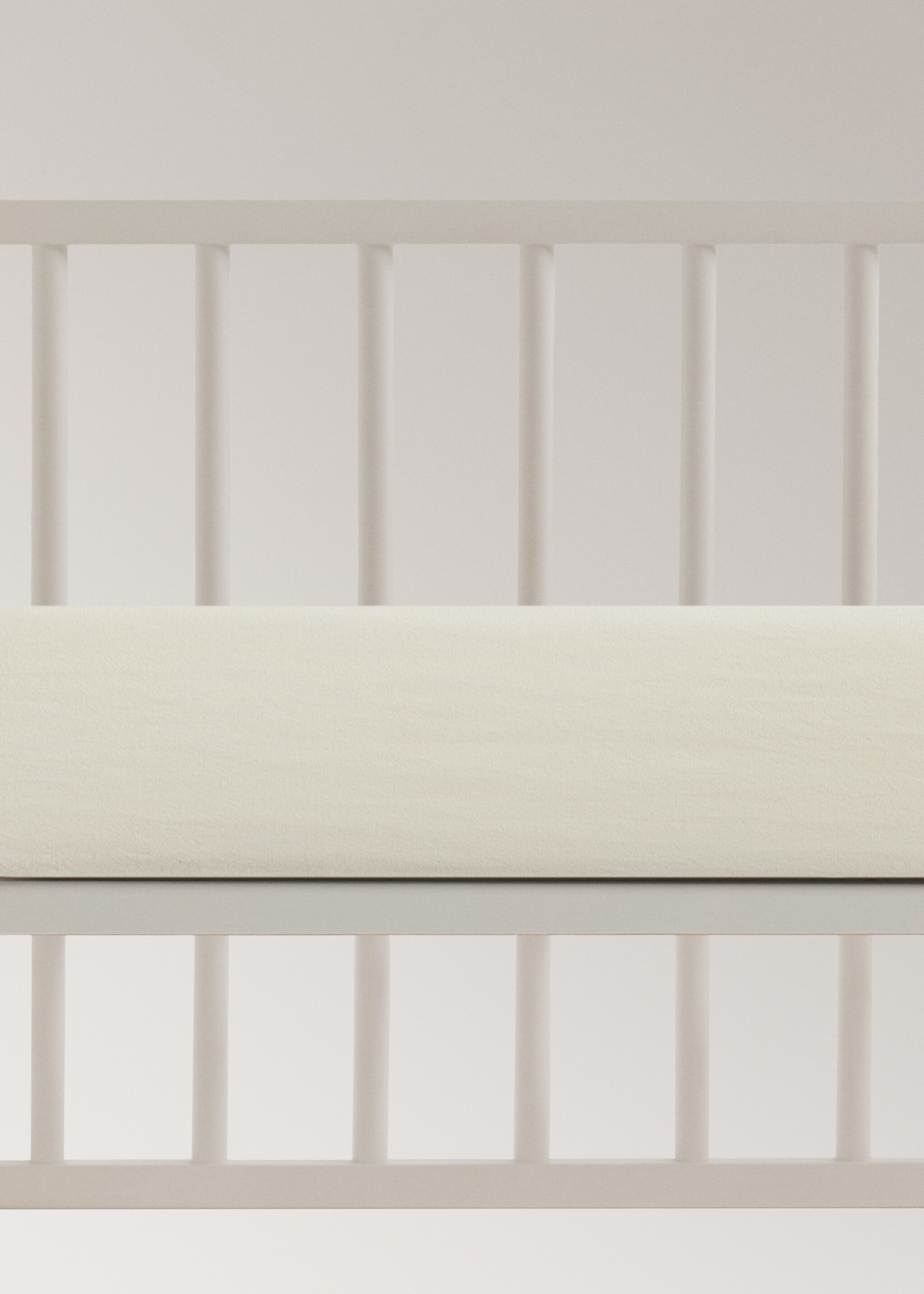 Llençol de sota bressol cotó rentat doble repunt - Article sense model, Verd pastel. Ref: 17091564-00.