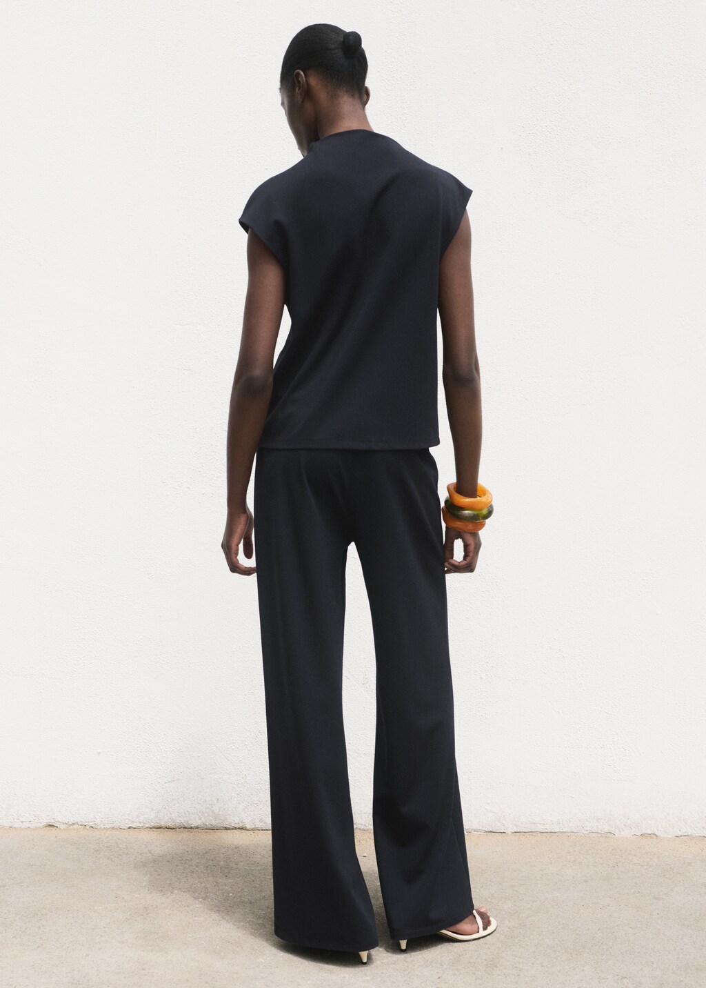 Wide-leg pants with elasticated waist