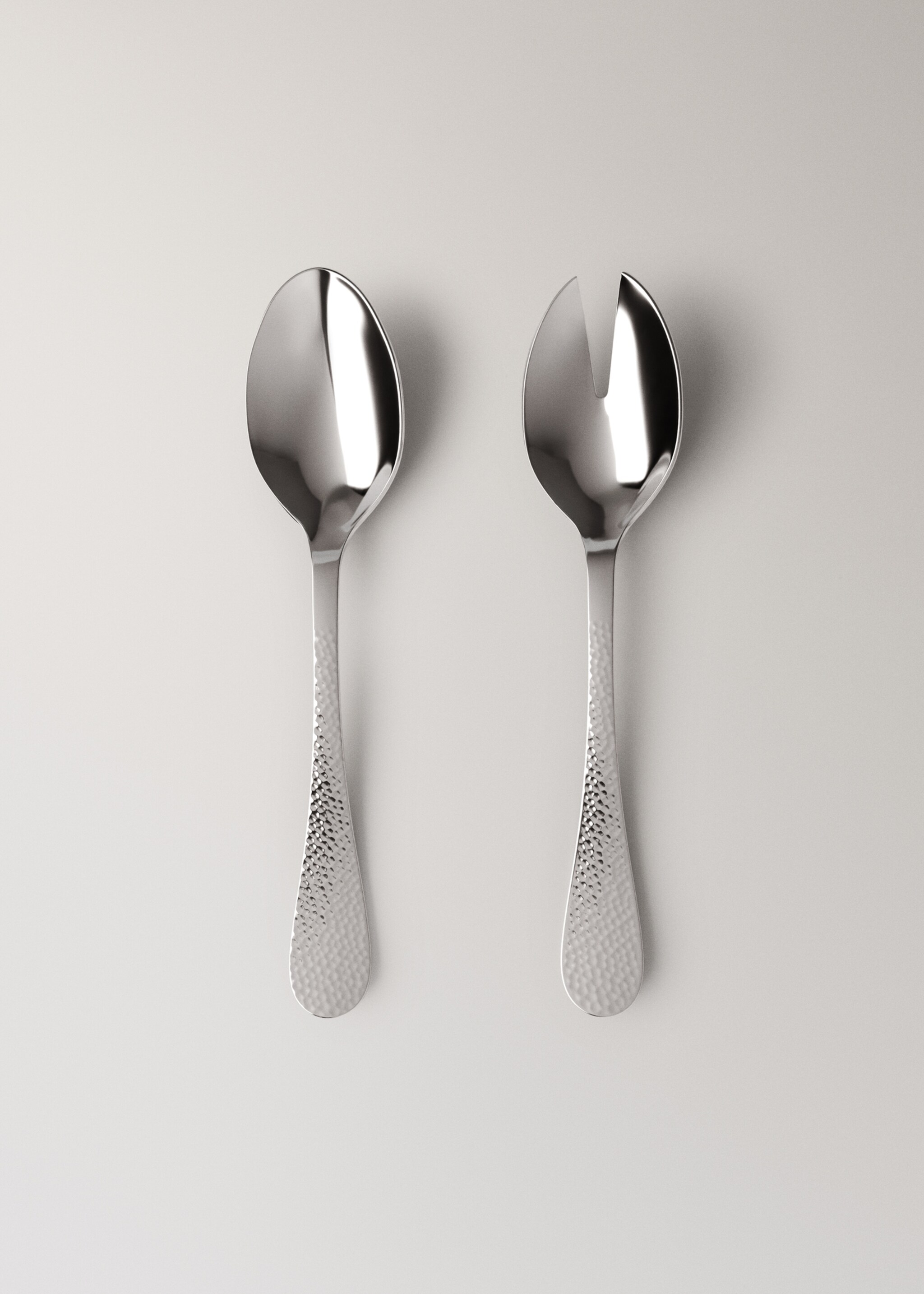 Pack 2 hammered stainless steel serving spoons - Article without model, Grey. Ref: 17092035-00.