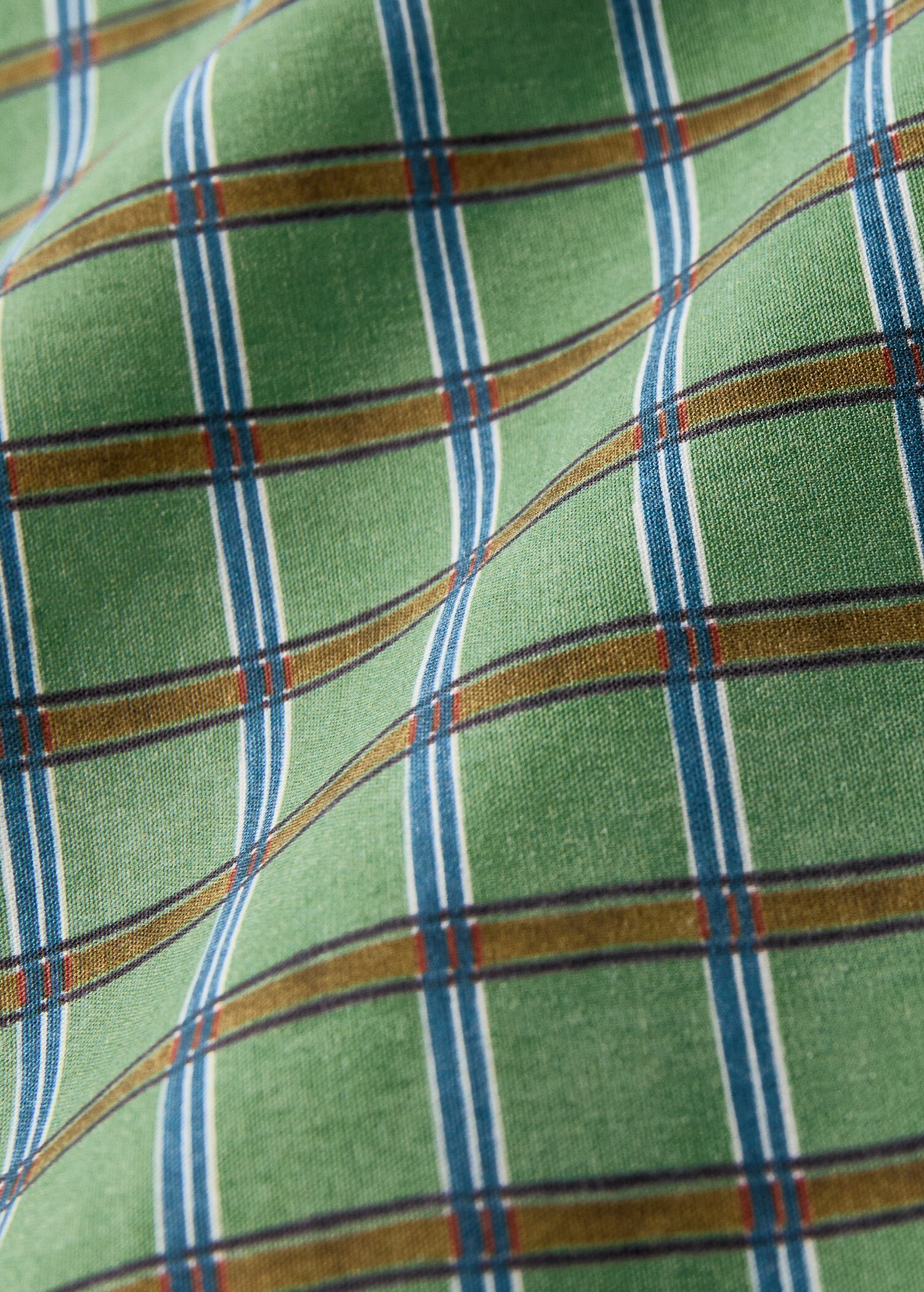 Reversible percale cotton check-print duvet cover for crib - Details of the article 2