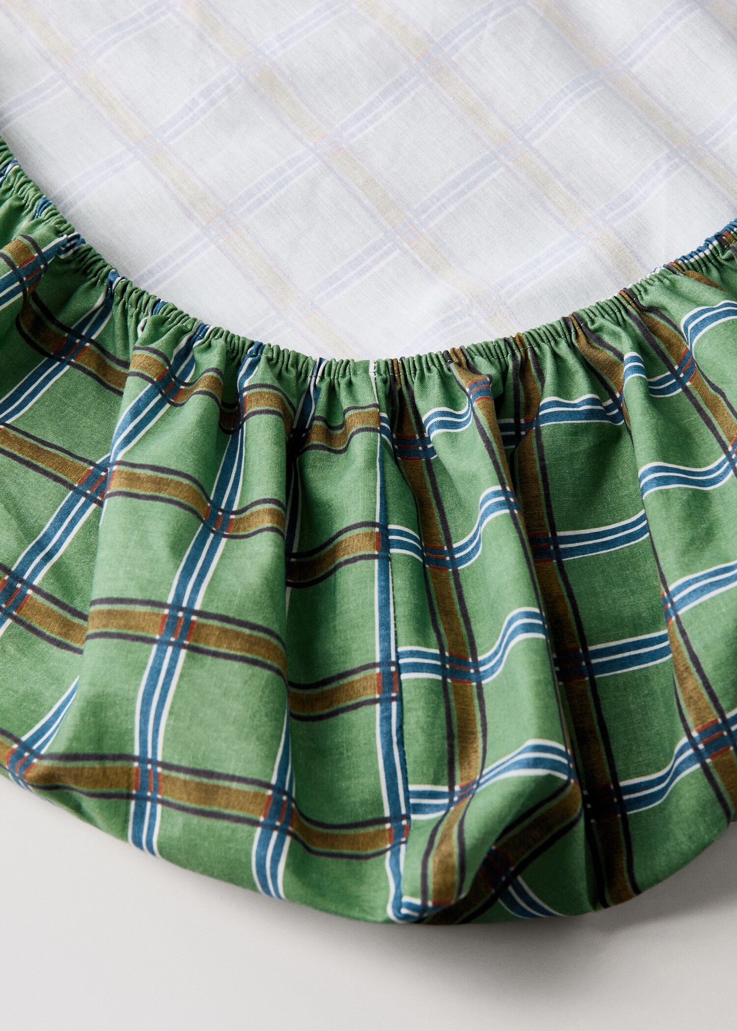 Drap-housse berceau en coton percale réversible à carreaux - Détail de l'article 1