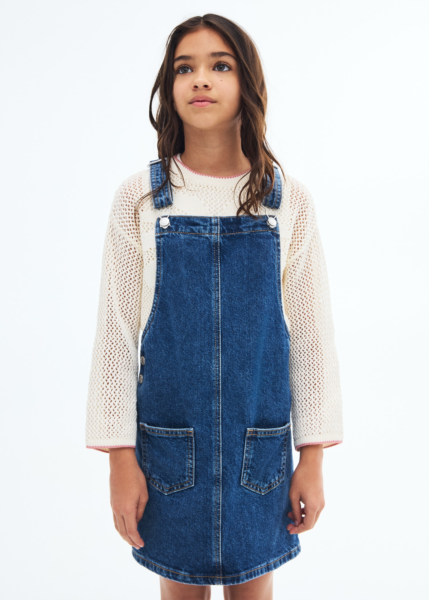 Short denim pinafore Kids MNG Australia