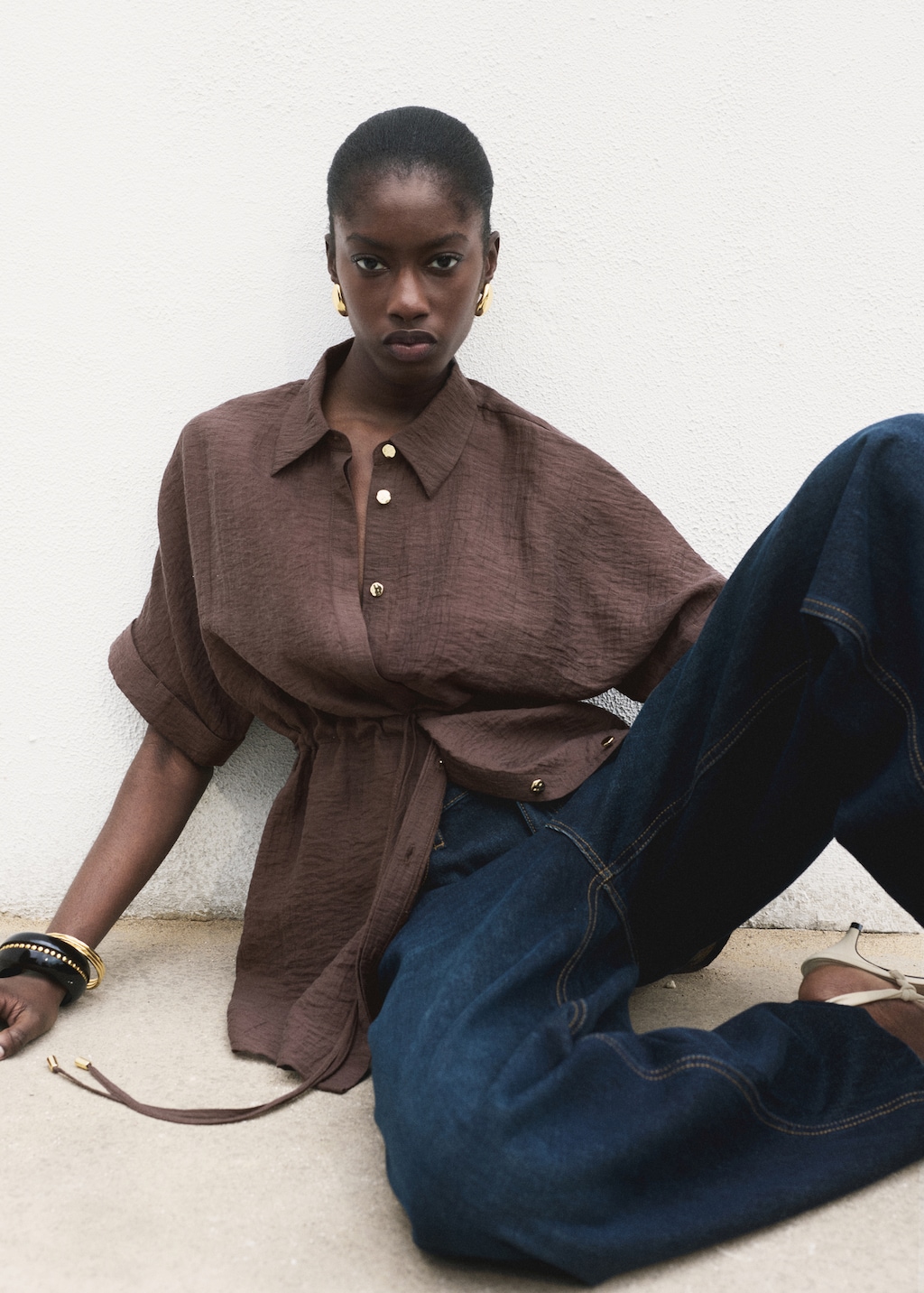 Lyocell shirt with adjustable waist