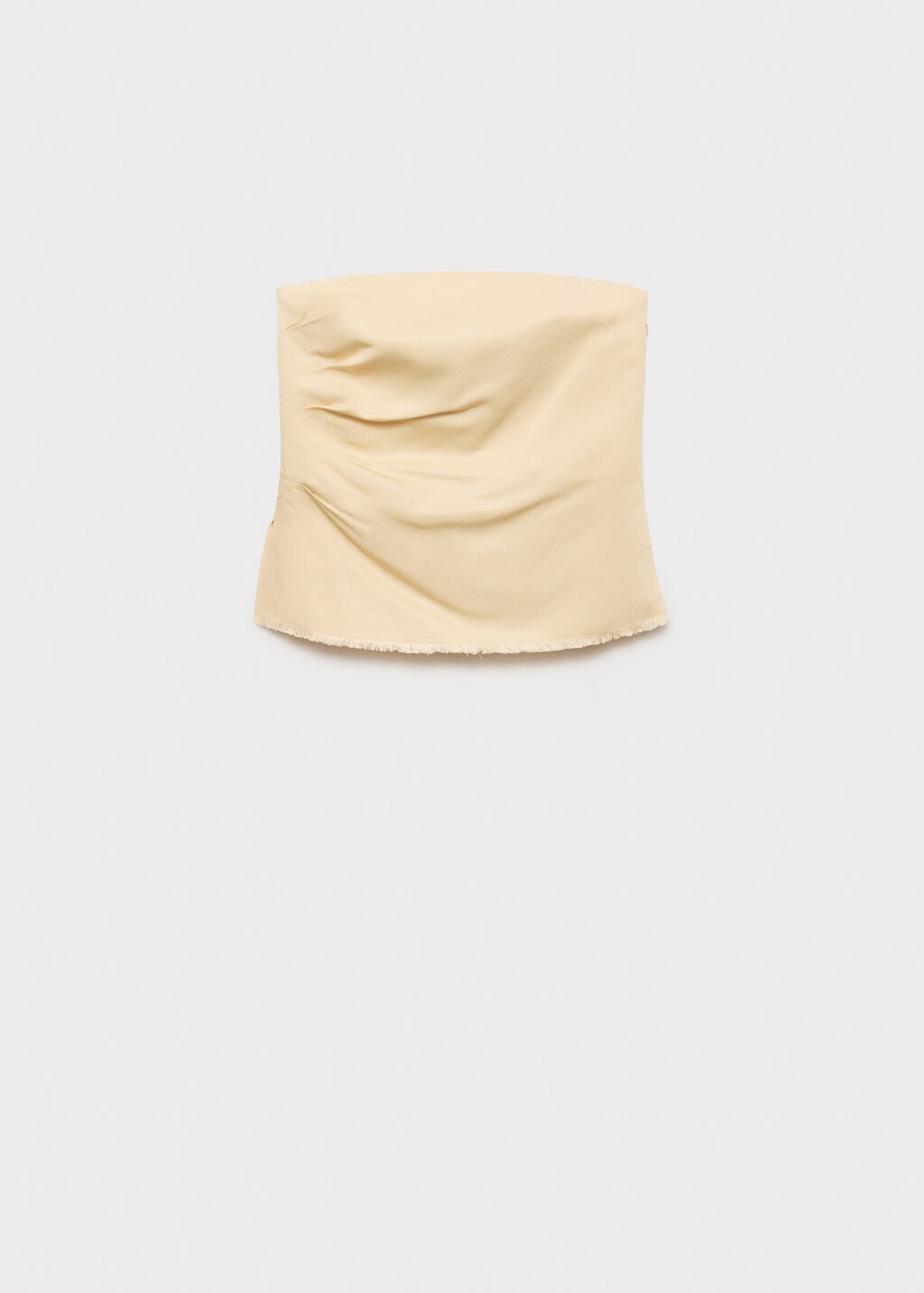 Mango Strapless linen-blend top