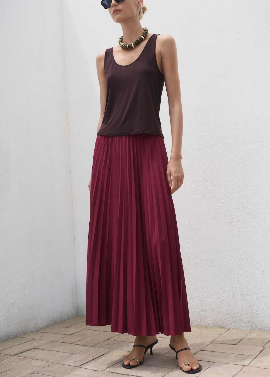 Long pleated skirt