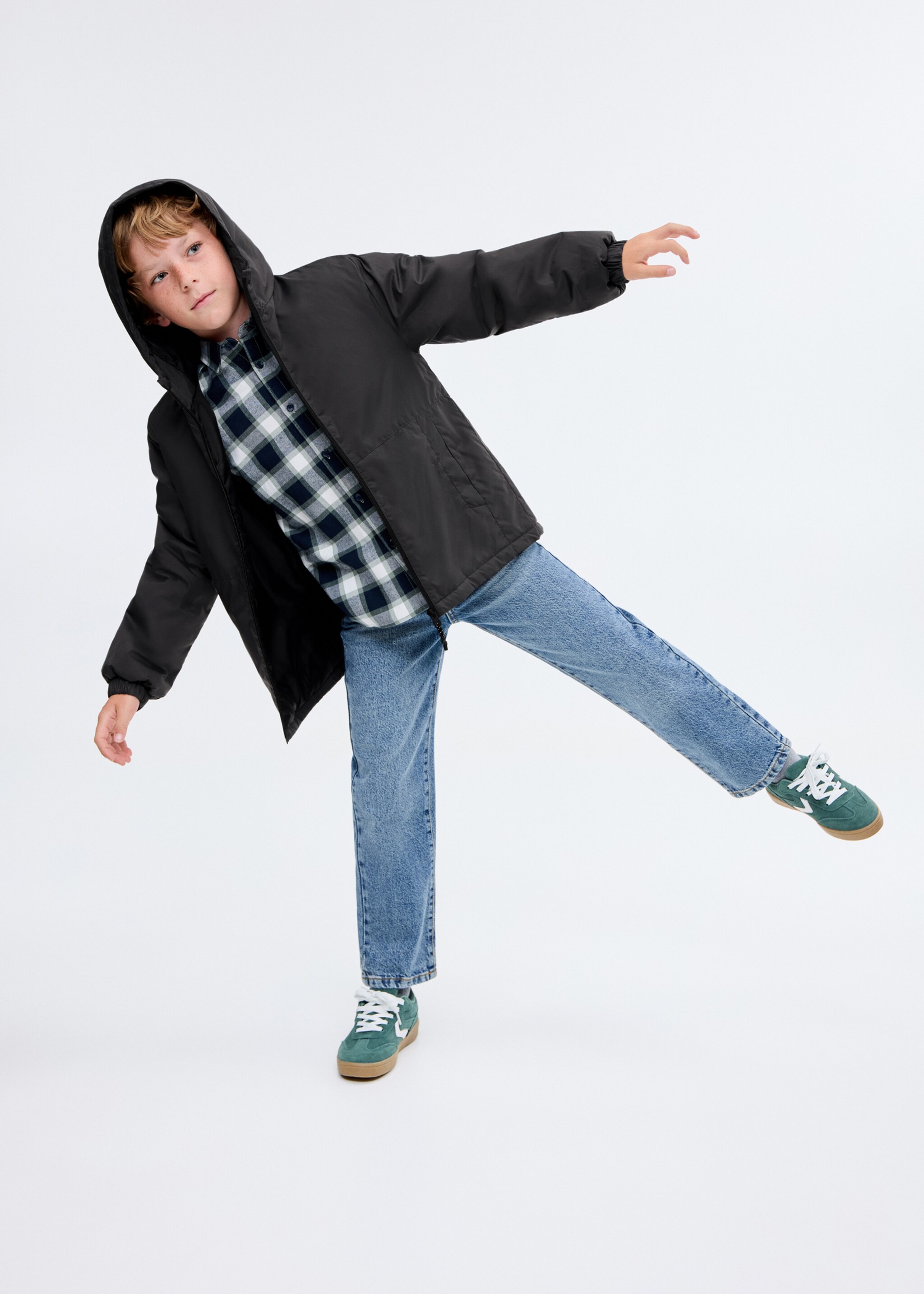 Water-repellent quilted coat - Medium plane, Charcoal. Ref: 17092893-00.