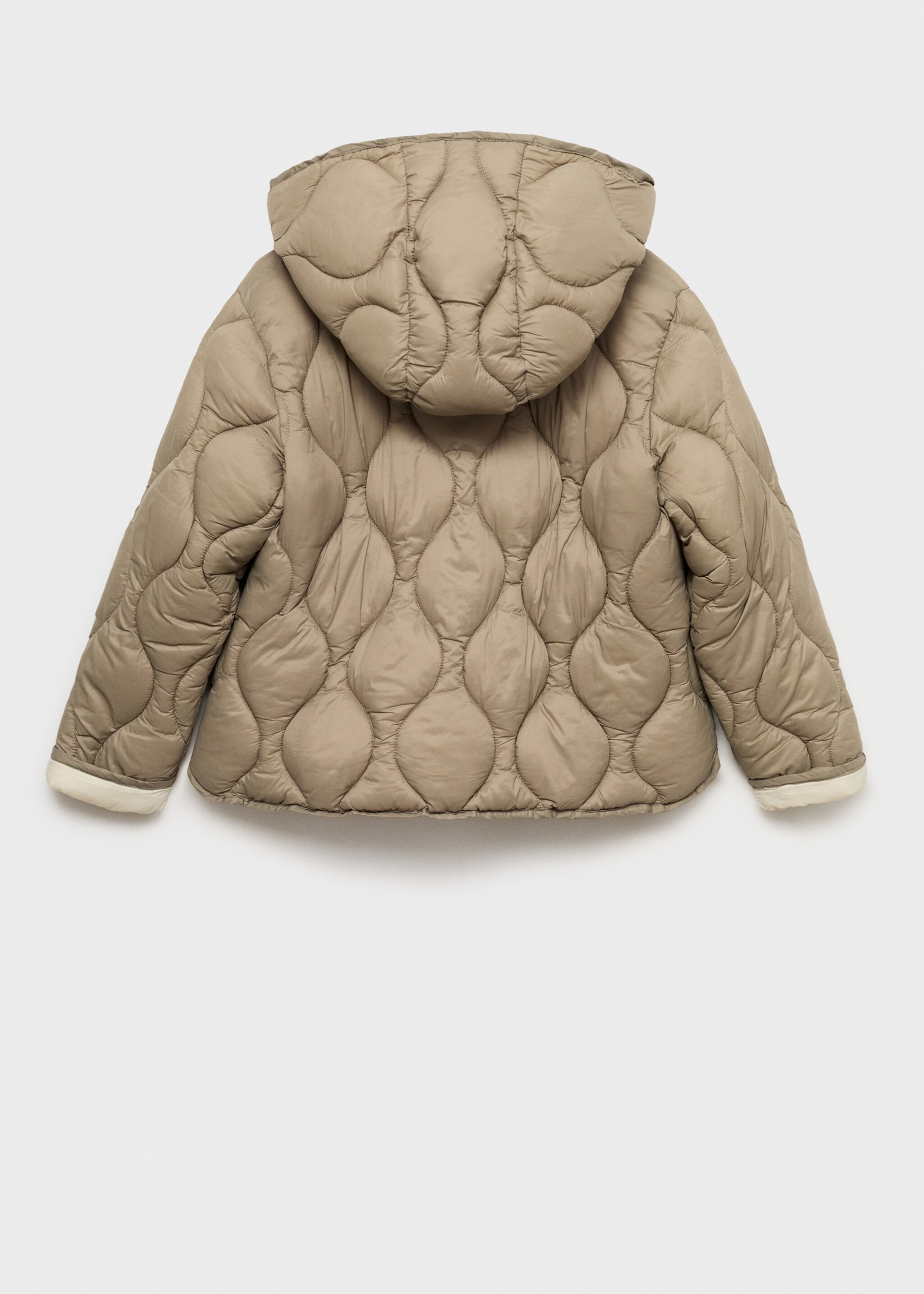 Hood quilted coat - Reverse of the article