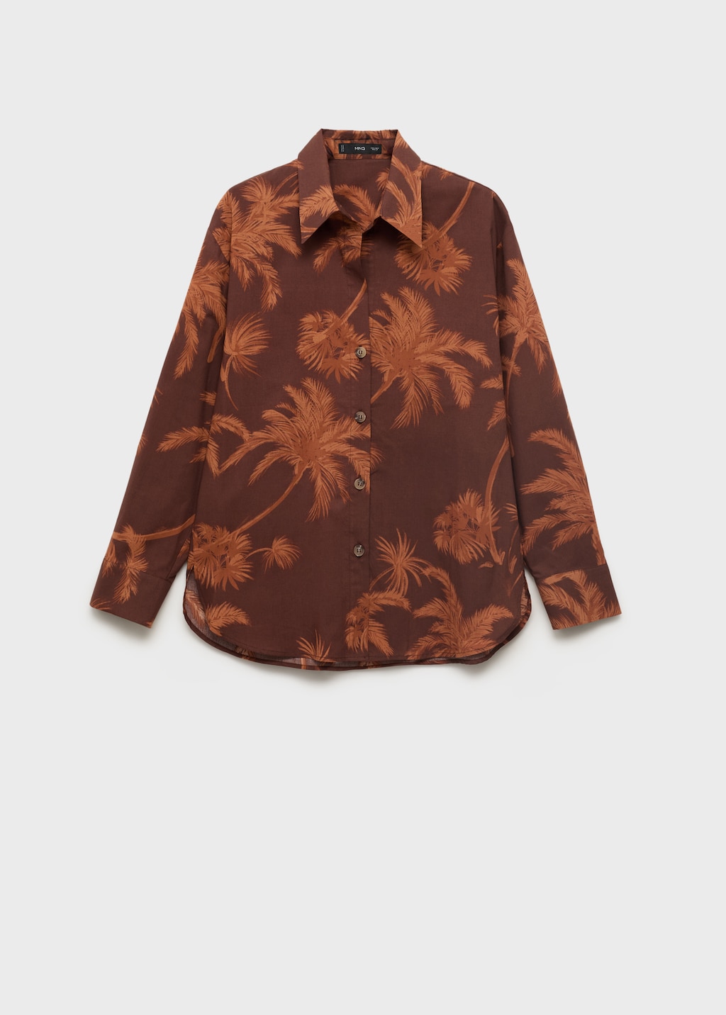 Palm print cotton shirt