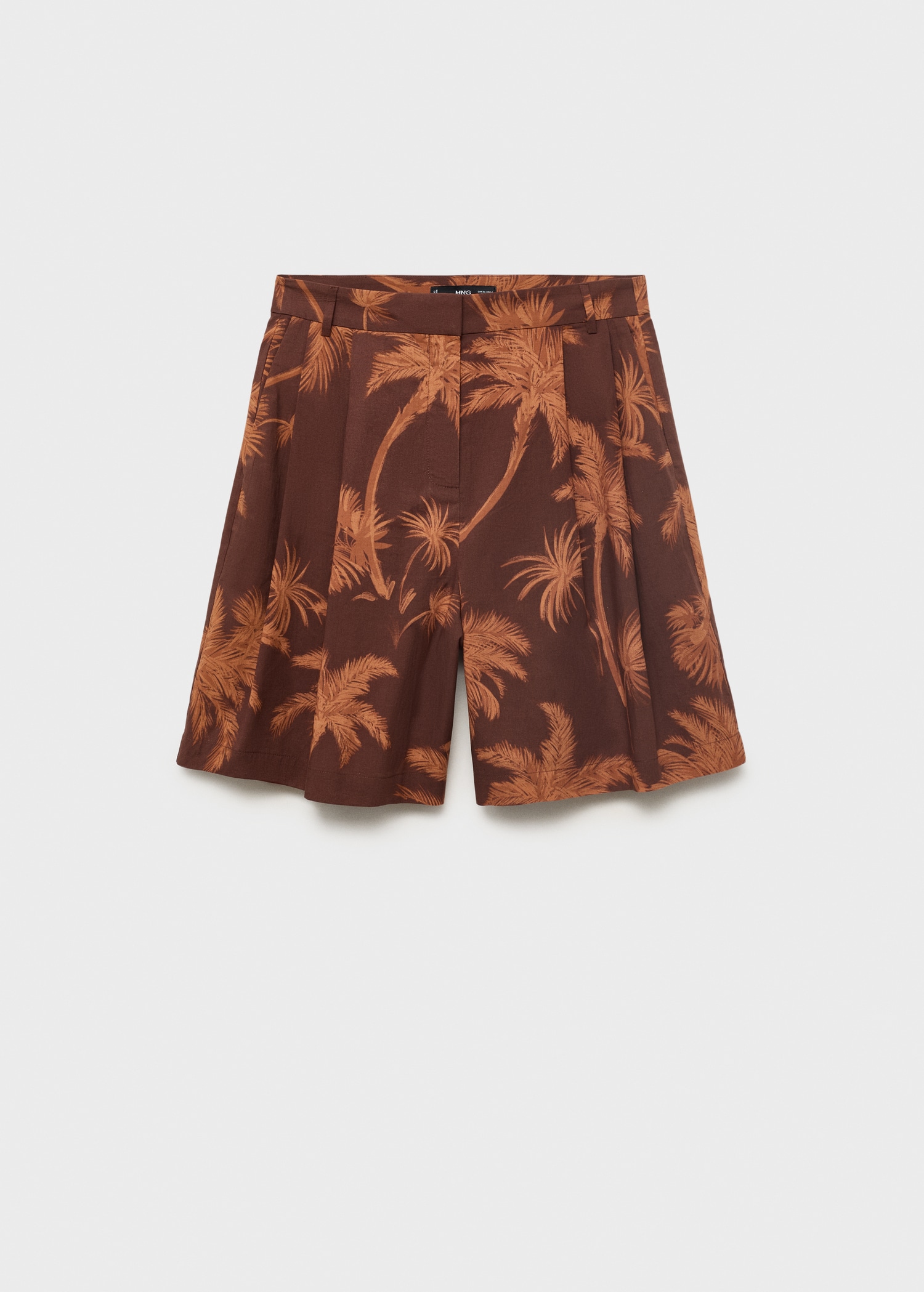 Cotton bermuda shorts with palm-tree print MANGO India