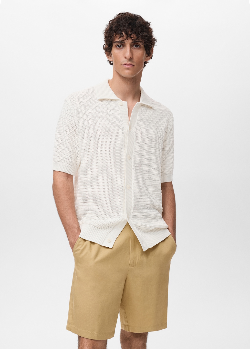 Cotton lace knitted blouse