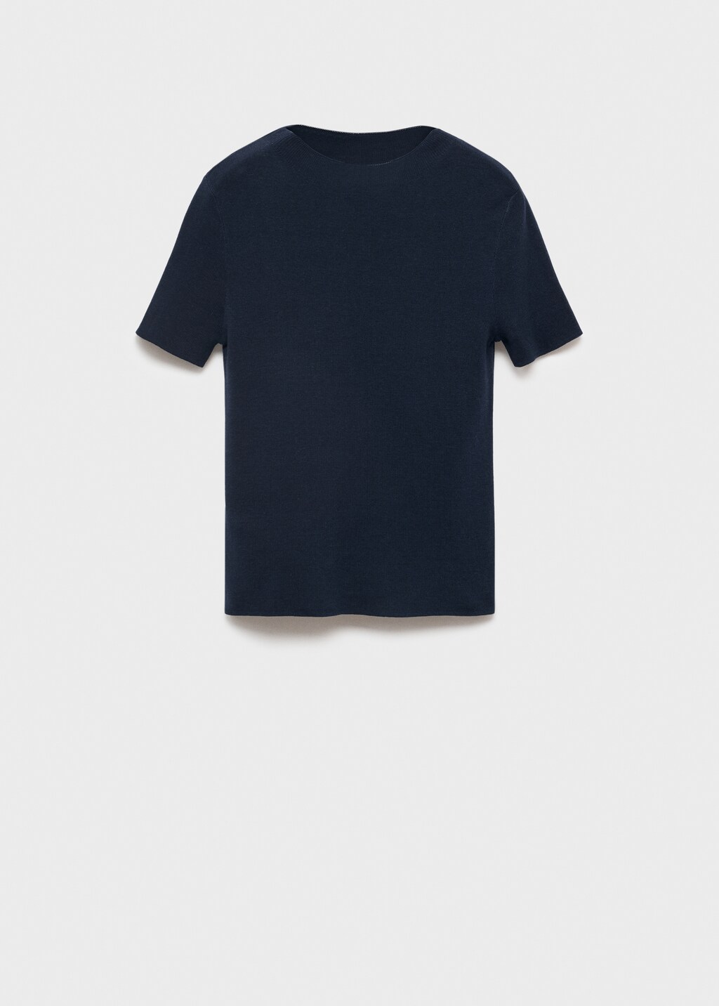 Short-sleeved fine-knit sweater