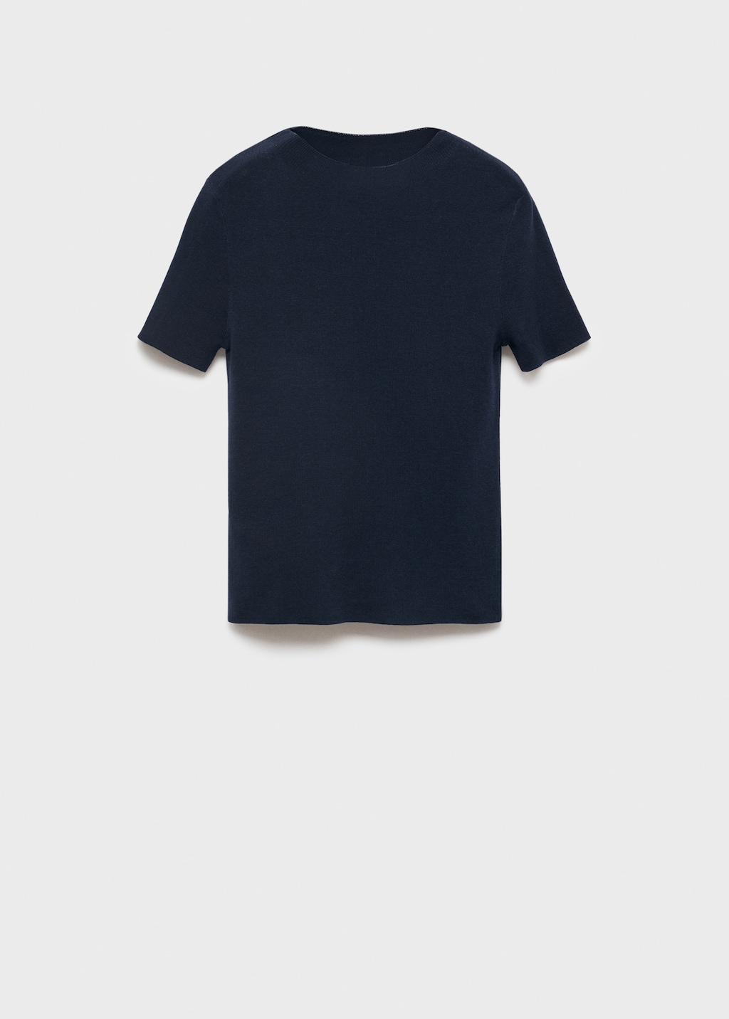 Short-sleeved fine-knit sweater