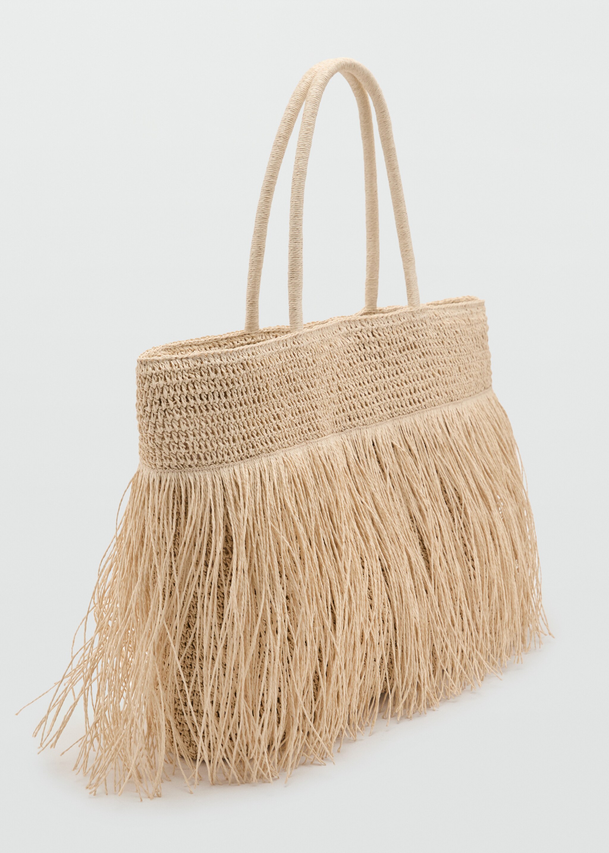 Bolso hombro fibra natural flecos - Plano medio