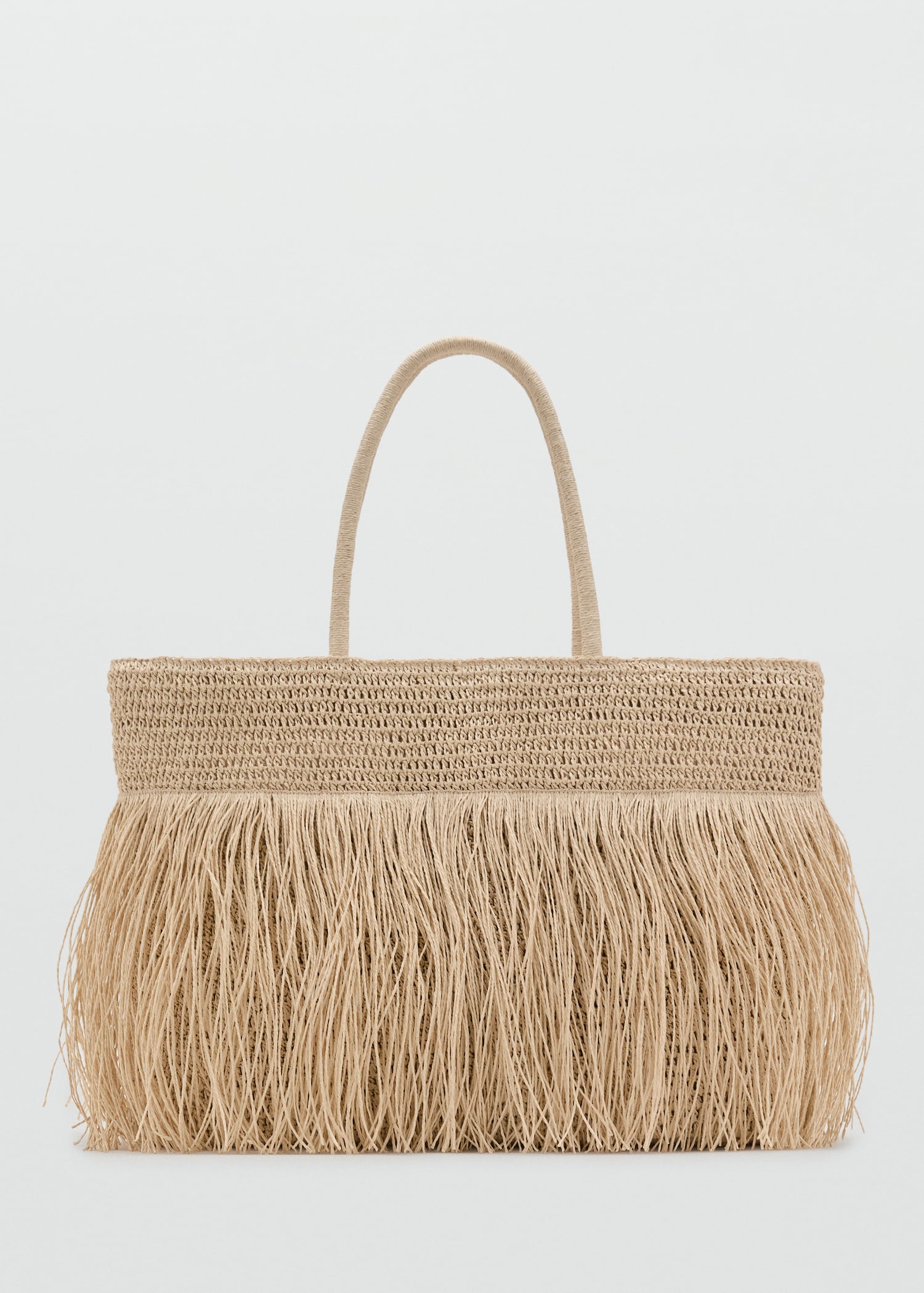 Natural fibre shoulder bag with fringes - Article without model