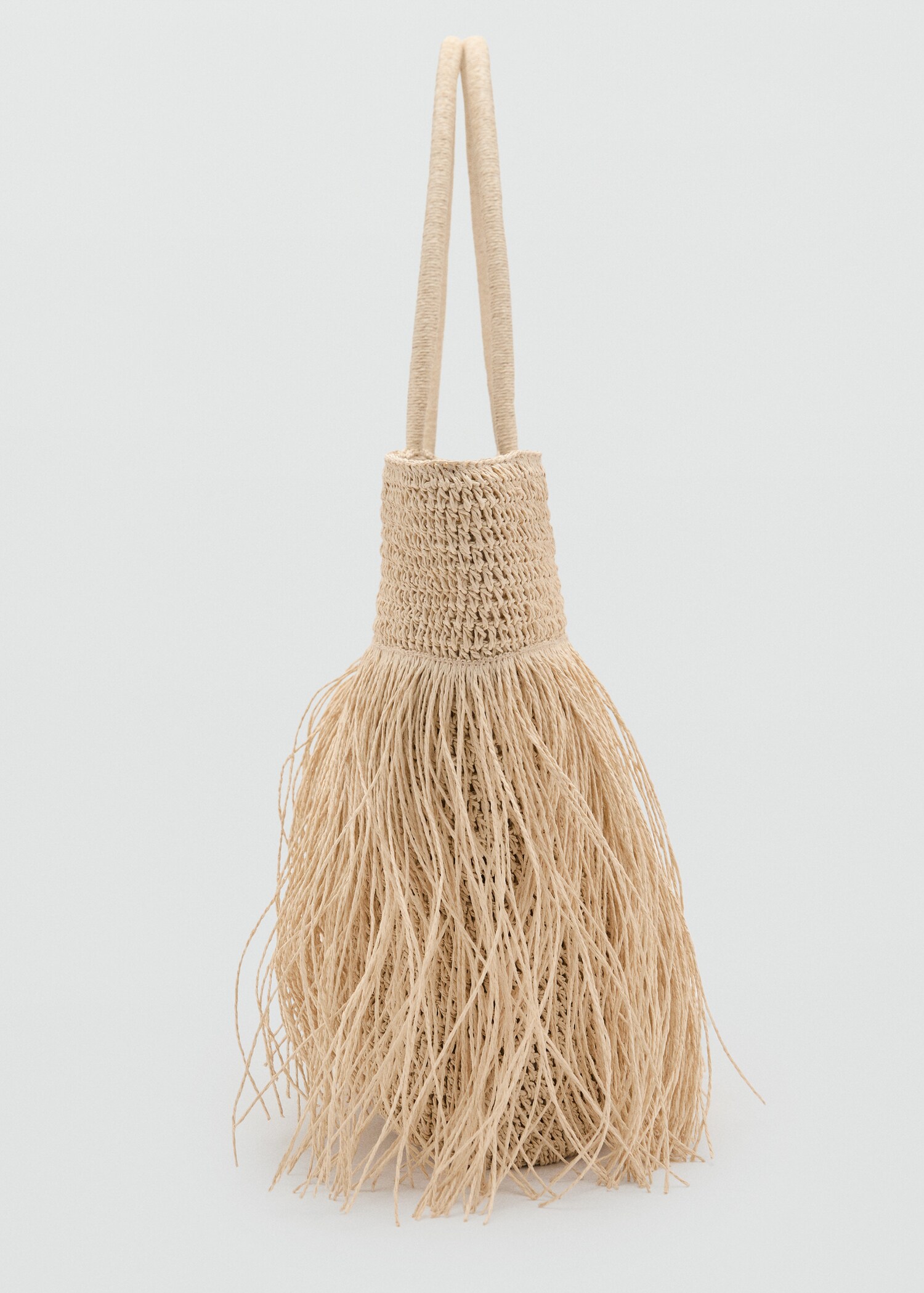 Natural fibre shoulder bag with fringes - Details of the article 2