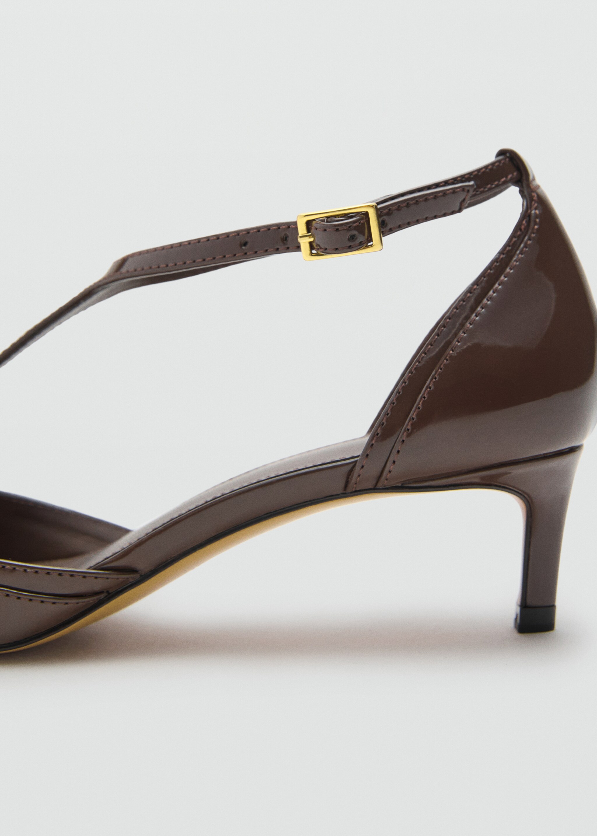 Kitten-heel patent leather shoes - Details of the article 1, Khaki. Ref: 17092920-00.